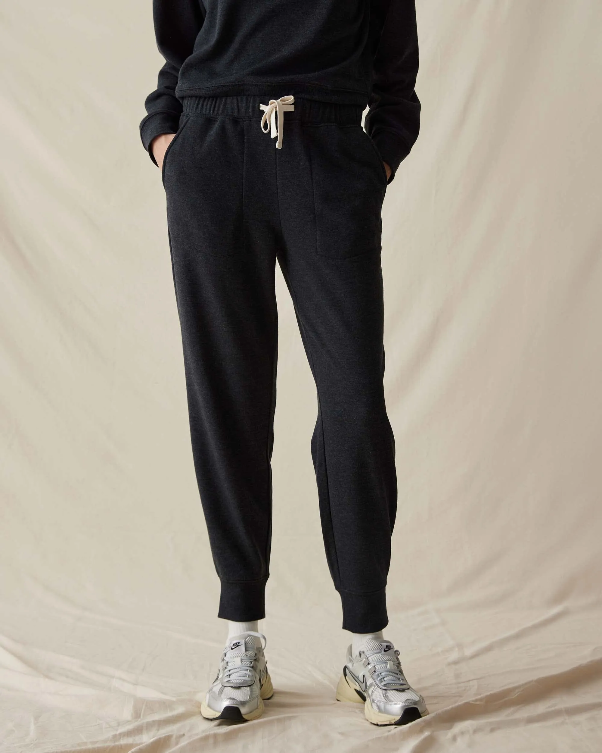 Womens April Lightweight Sweatpant - French Terry - Black sold by Andie