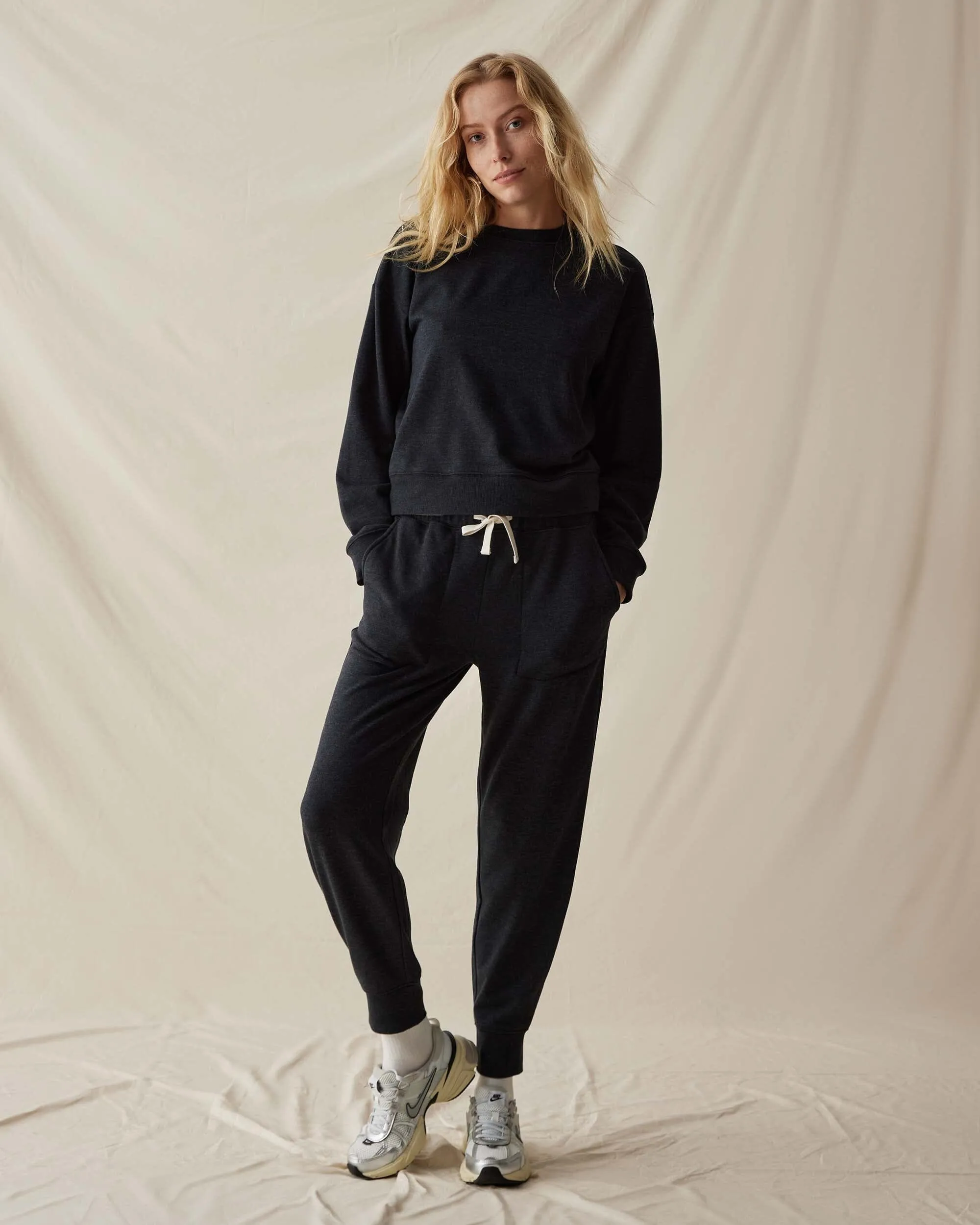 Womens April Lightweight Sweatpant - French Terry - Black sold by Andie product image thumbnail 2
