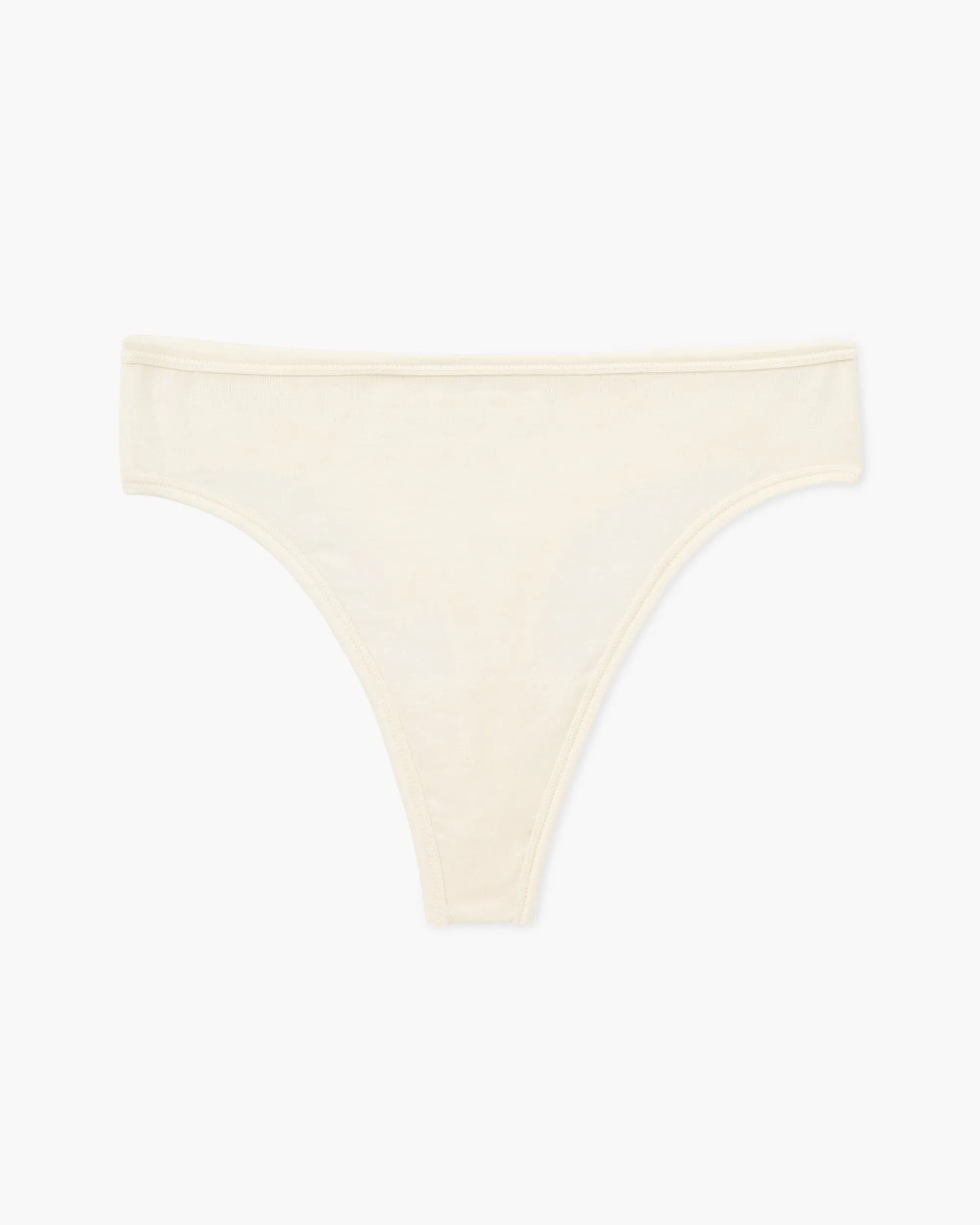 Womens Stretch Lyocell Mid Rise Thong - Tencel Lyocell Jersey - Bone sold by Andie product image thumbnail 5