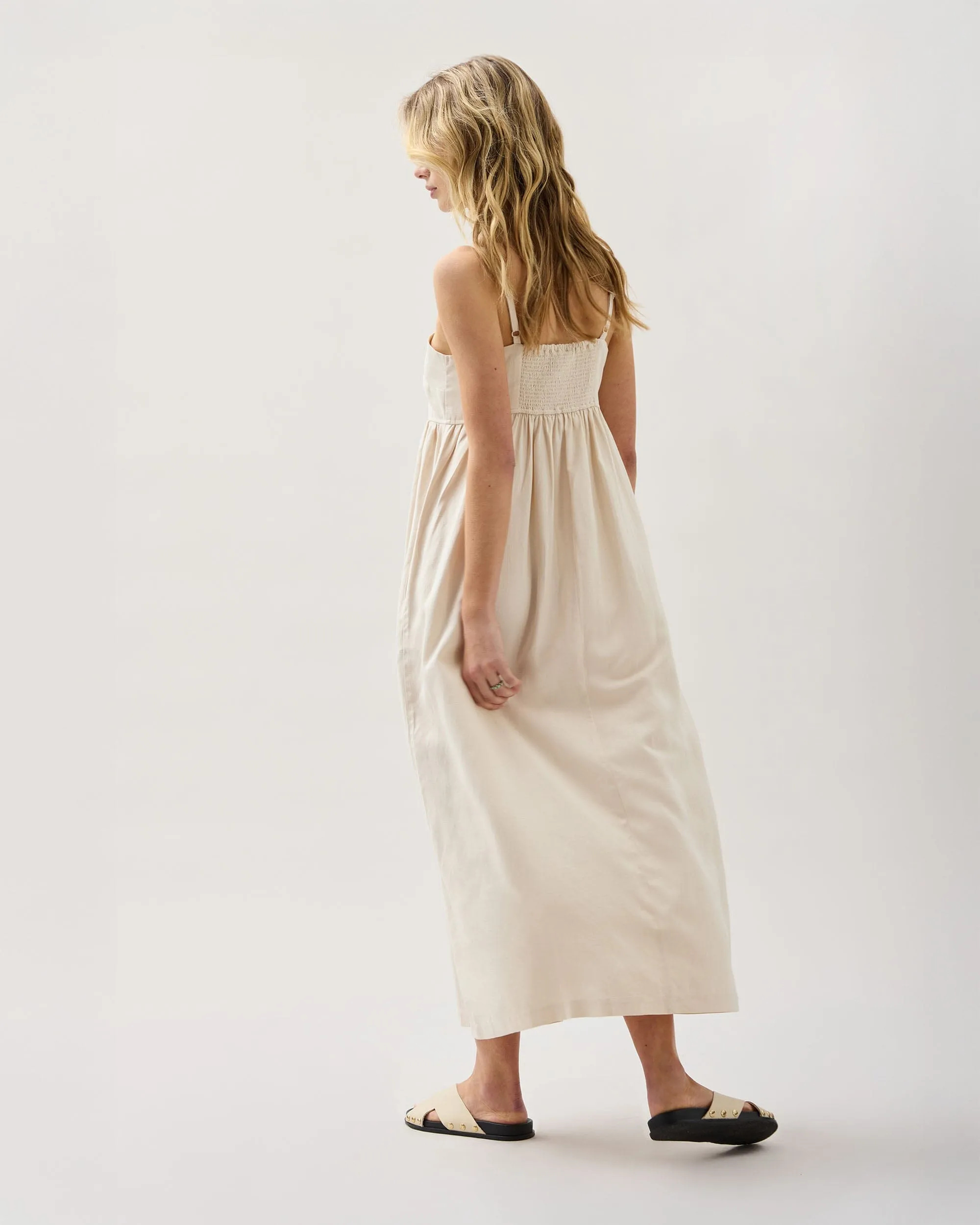 Womens Linen Maxi Dress - Rayon Linen Woven - Bone sold by Andie product image thumbnail 4