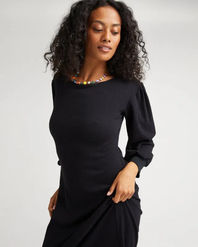Womens Cloud Weave Maxi Dress - Cloud Weave Knit - Black made by Richer Poorer