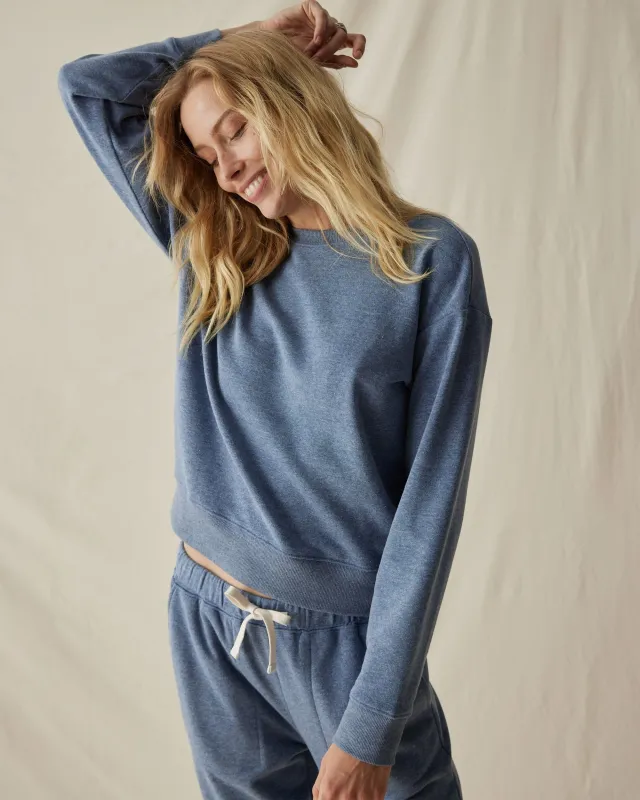 Womens April Lightweight Sweatshirt - French Terry - Vintage Indigo sold by Andie