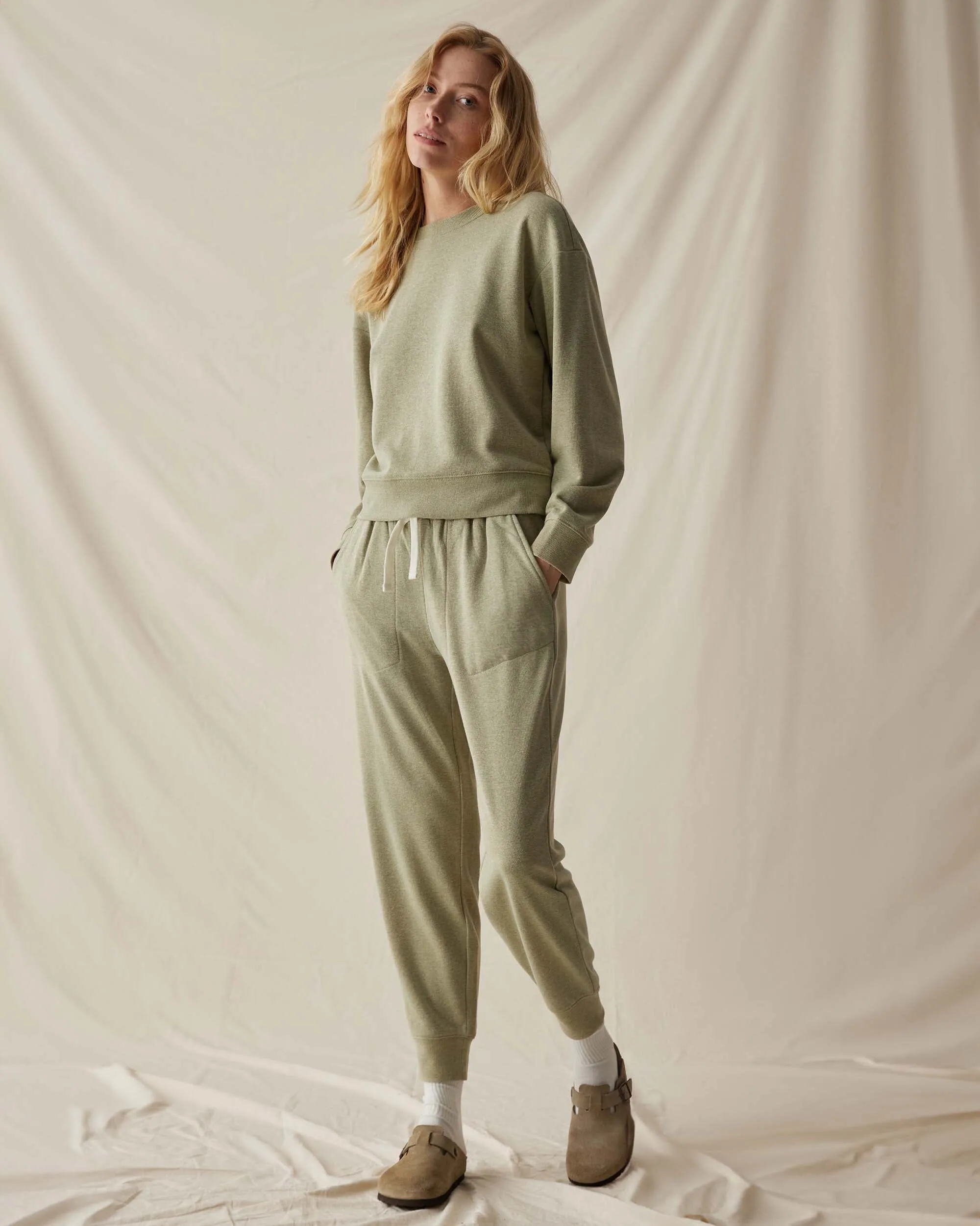 Womens April Lightweight Sweatshirt - French Terry - Green Ground sold by Andie product image thumbnail 2