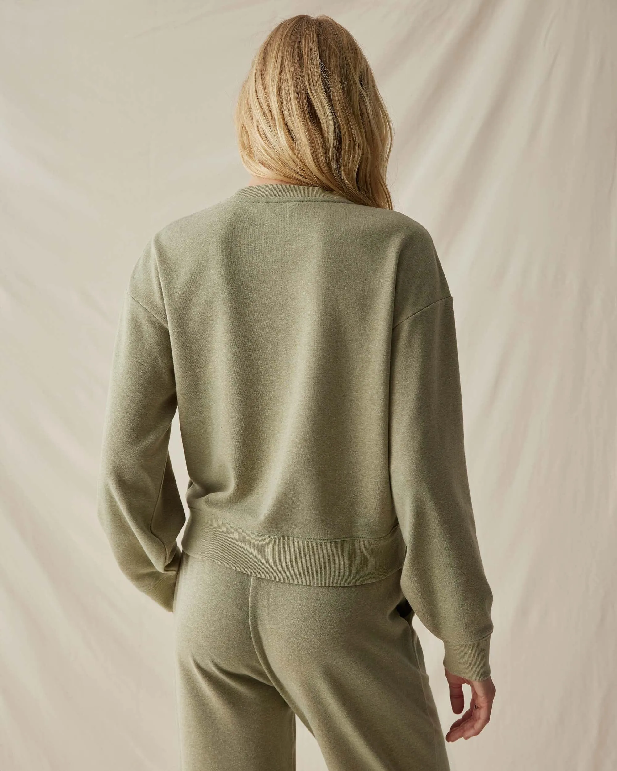 Womens April Lightweight Sweatshirt - French Terry - Green Ground sold by Andie product image thumbnail 3