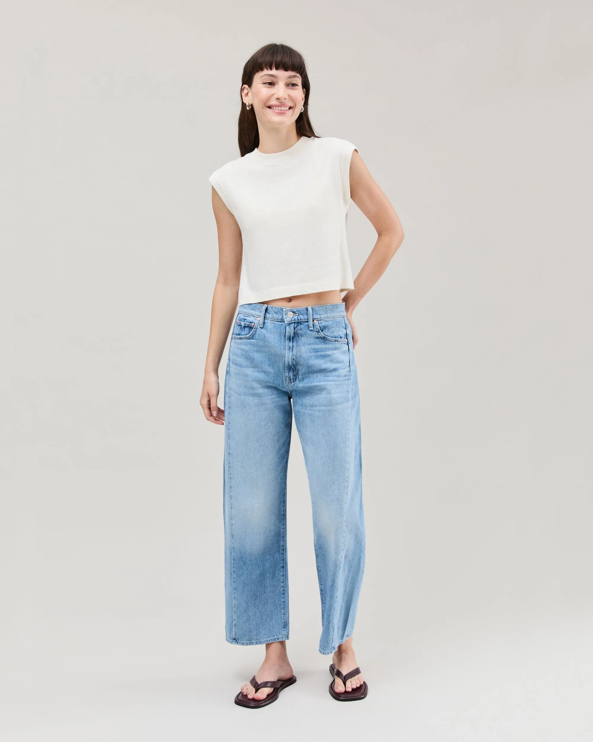 Womens Relaxed Muscle Tee - Pigment Dye Jersey - Bone sold by Andie product image thumbnail 2