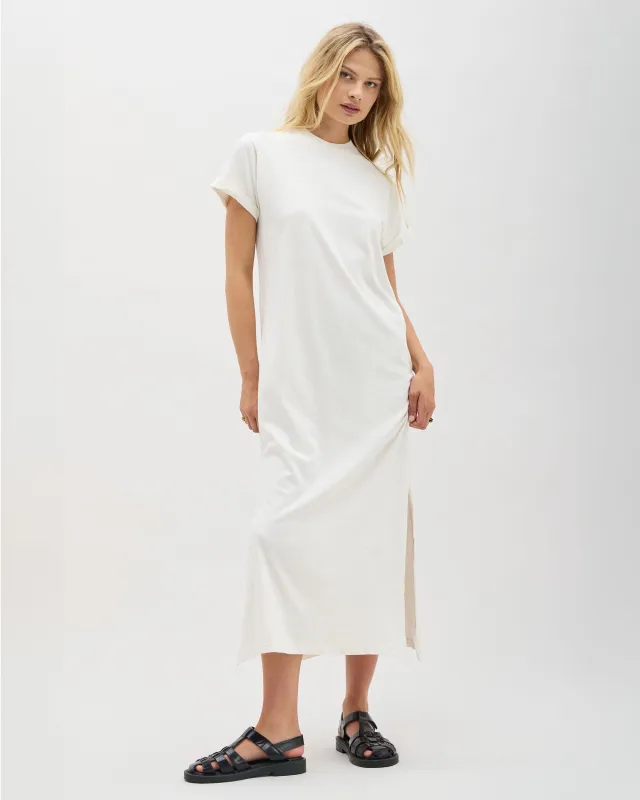 Womens Relaxed Tee Dress - Pigment Dye Jersey - Bone sold by Andie