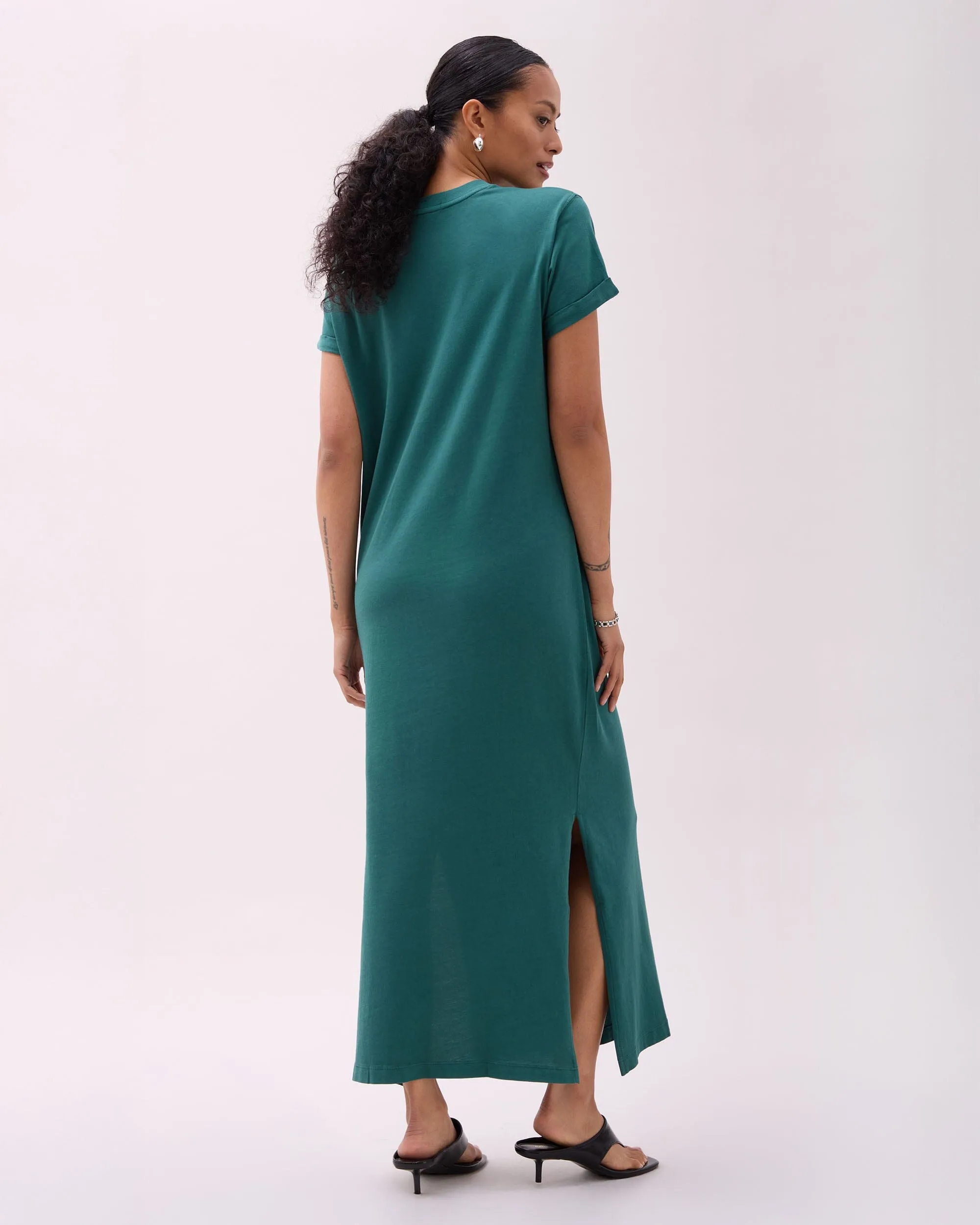 Womens Relaxed Tee Dress - Pigment Dye Jersey - Rainforest sold by Andie product image thumbnail 4