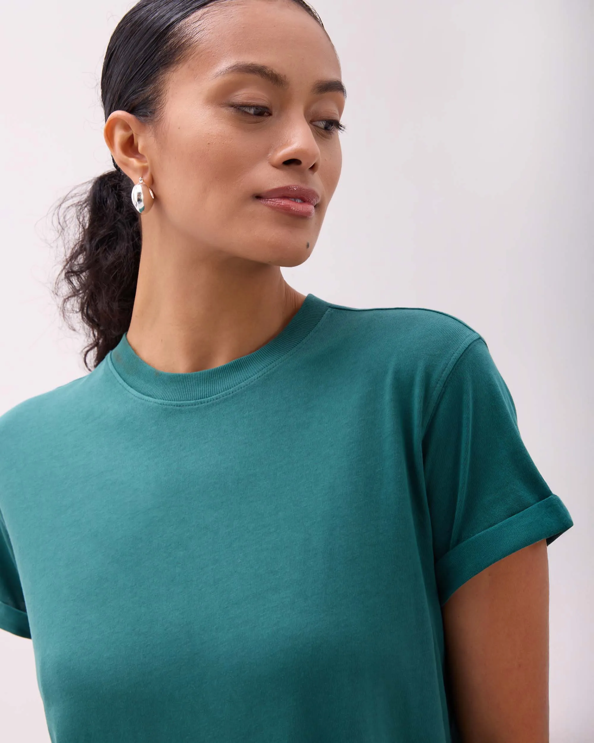 Womens Relaxed Tee Dress - Pigment Dye Jersey - Rainforest sold by Andie product image thumbnail 5