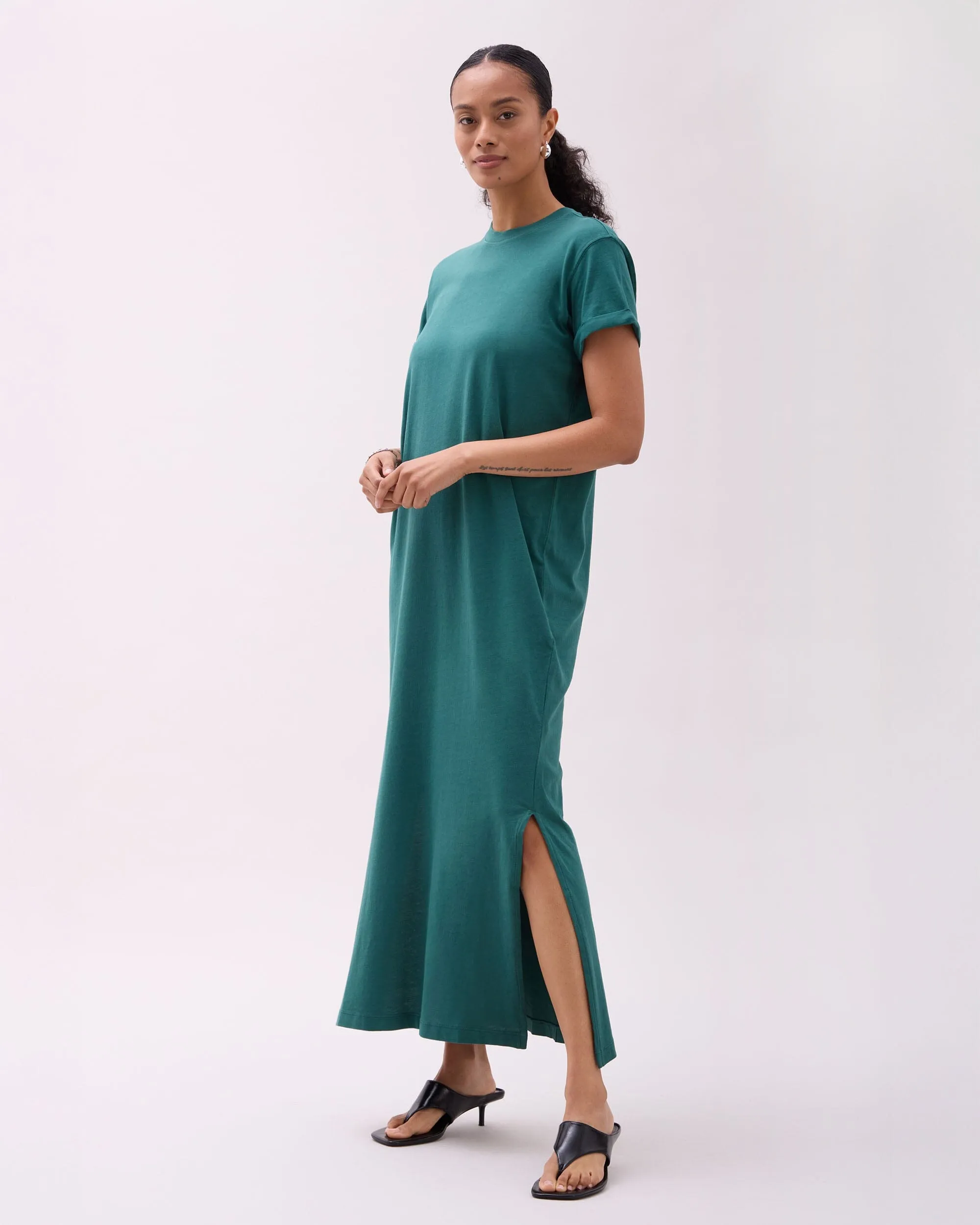 Womens Relaxed Tee Dress - Pigment Dye Jersey - Rainforest sold by Andie product image thumbnail 3