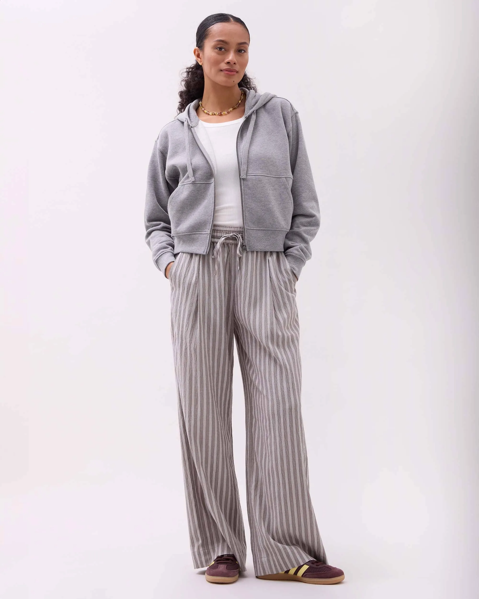 Womens Recycled Fleece Zip Hoodie - Recycled Fleece - Heather Grey sold by Andie product image thumbnail 2