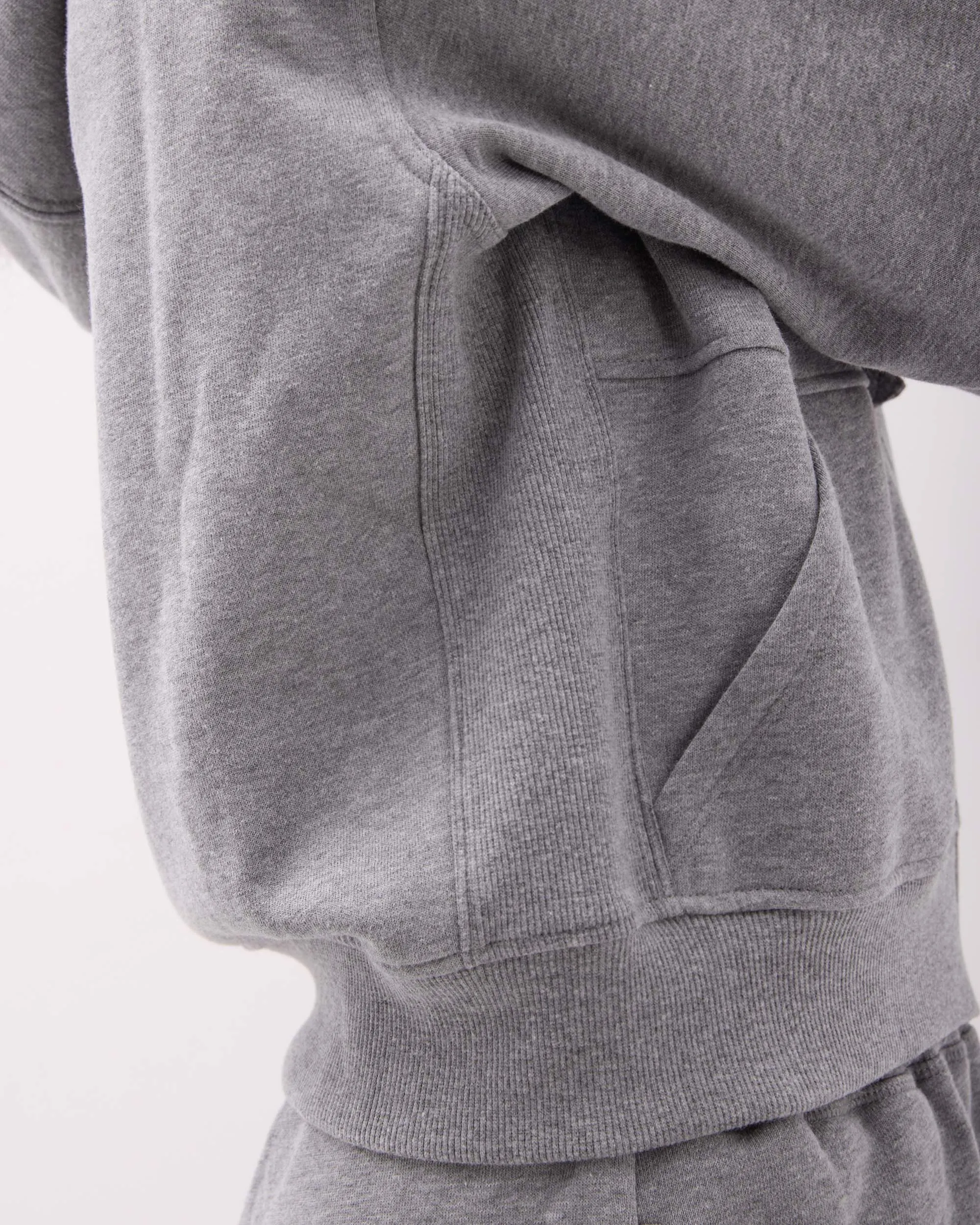 Womens Recycled Fleece Zip Hoodie - Recycled Fleece - Heather Grey sold by Andie product image thumbnail 4