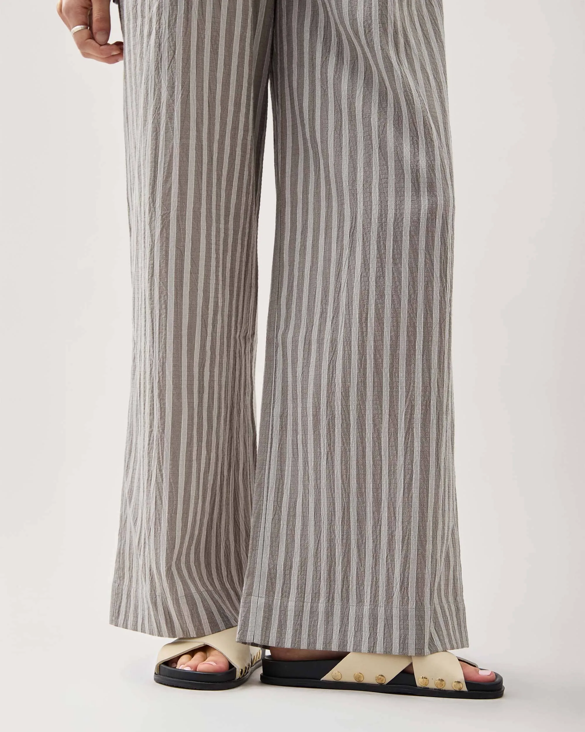 Womens Palermo Pant - Poly Seer Sucker Stripe - Black Stripe sold by Andie product image thumbnail 4