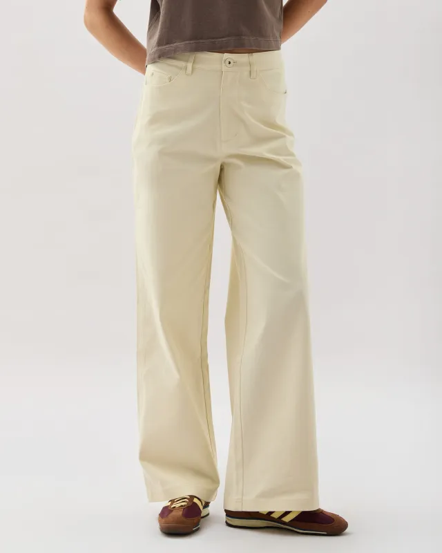 Womens Tracy Twill Pant - Stretch Cotton Twill - Bone sold by Andie
