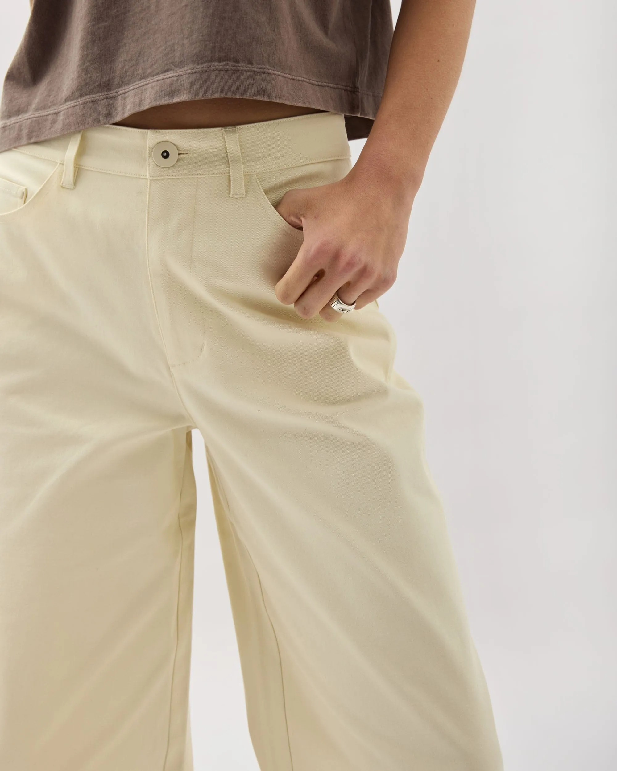 Womens Tracy Twill Pant - Stretch Cotton Twill - Bone sold by Andie product image thumbnail 5