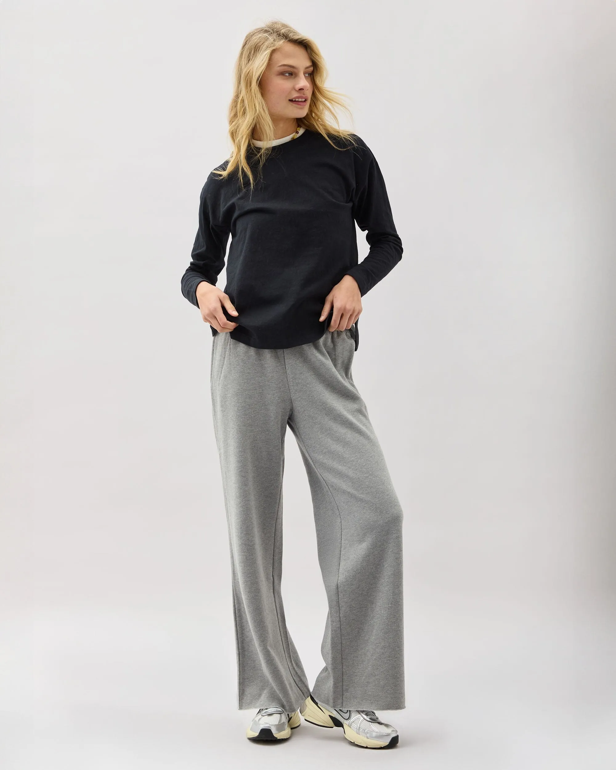 Womens Vintage Jersey Long Sleeve Tee - Recycled Cotton Jersey - Black sold by Andie product image thumbnail 2