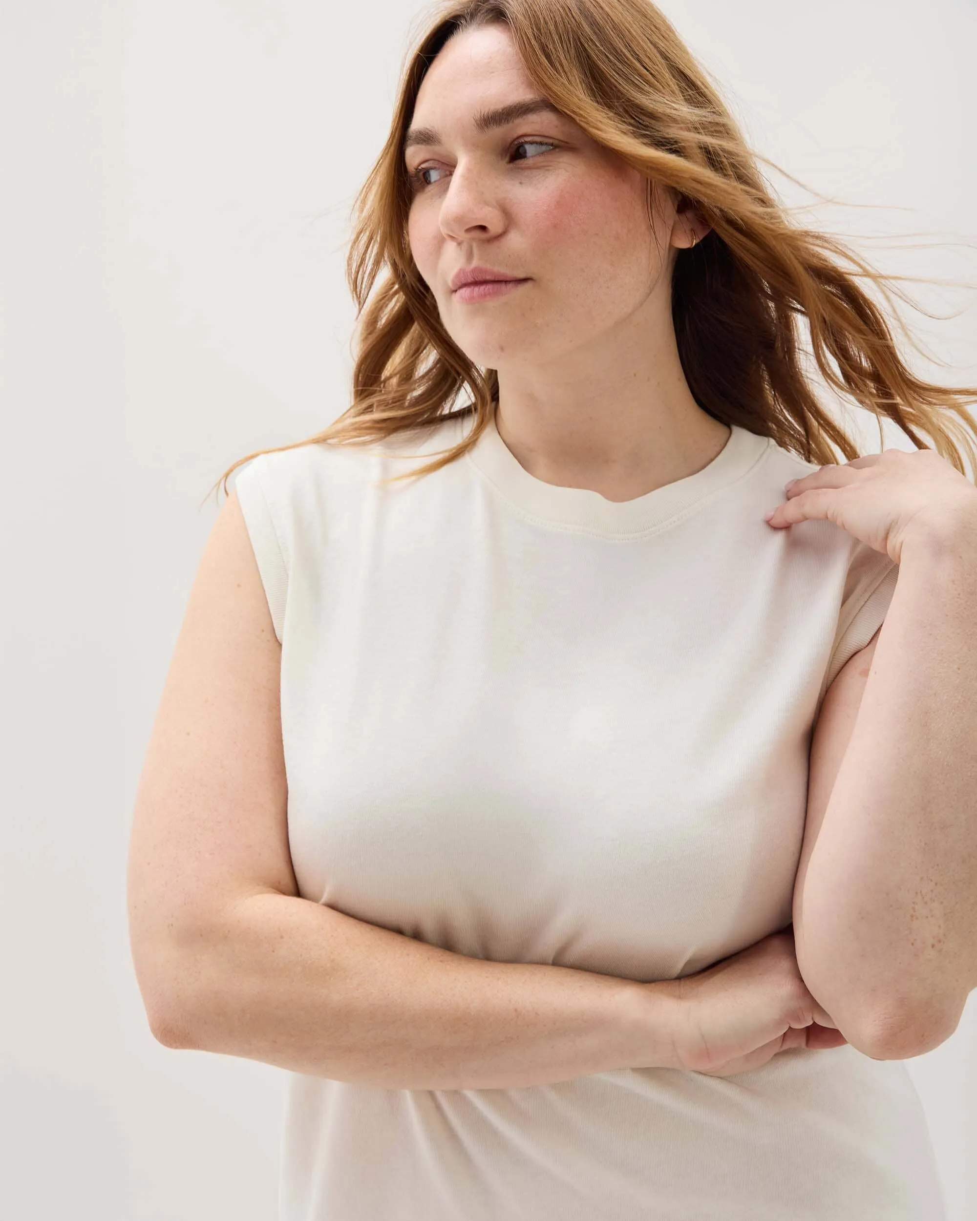 Womens Relaxed Muscle Dress - Pigment Dye Jersey - Bone sold by Andie product image thumbnail 5