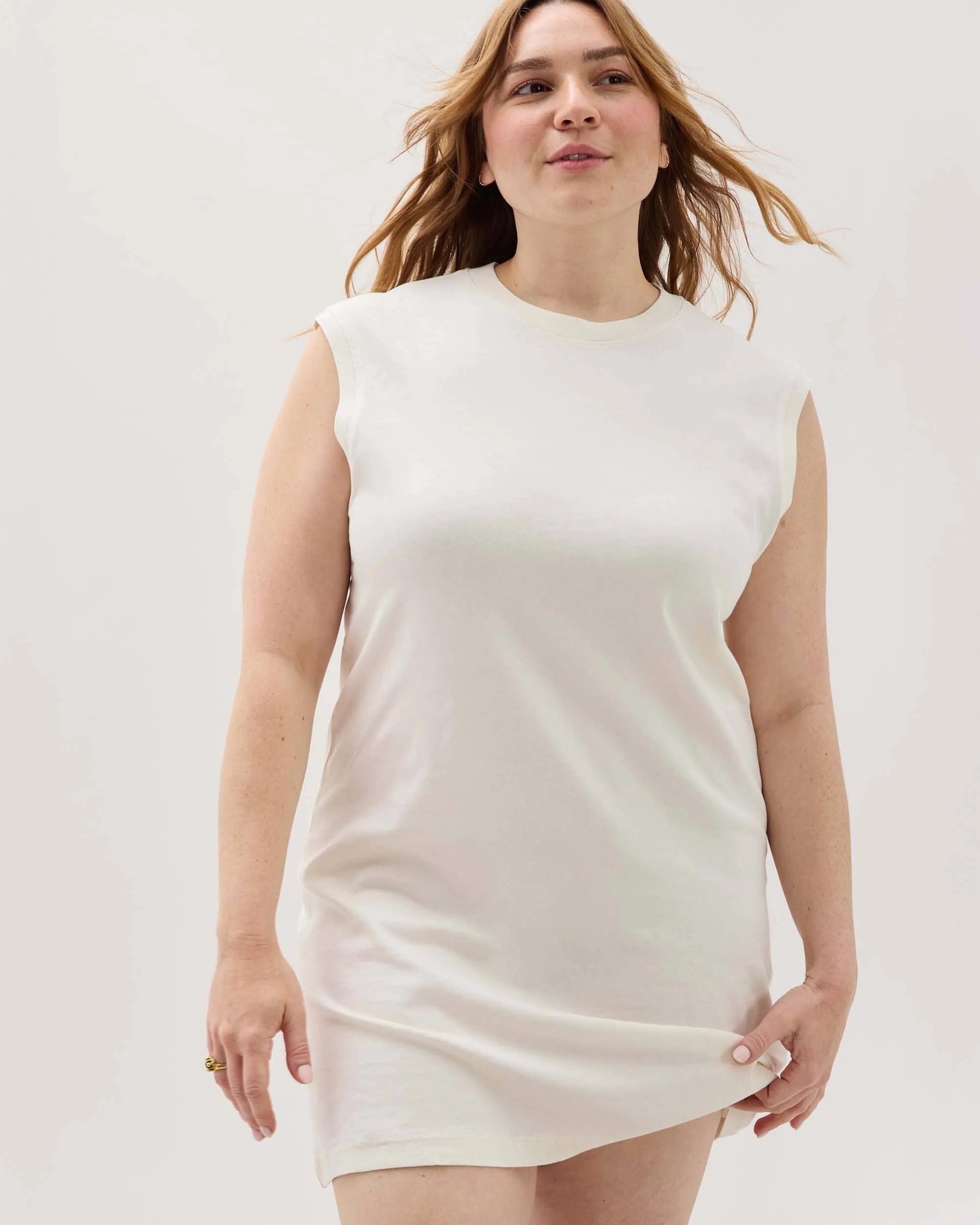 Womens Relaxed Muscle Dress - Pigment Dye Jersey - Bone sold by Andie product image thumbnail 2