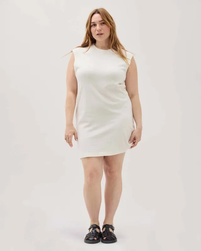 Womens Relaxed Muscle Dress - Pigment Dye Jersey - Bone sold by Andie