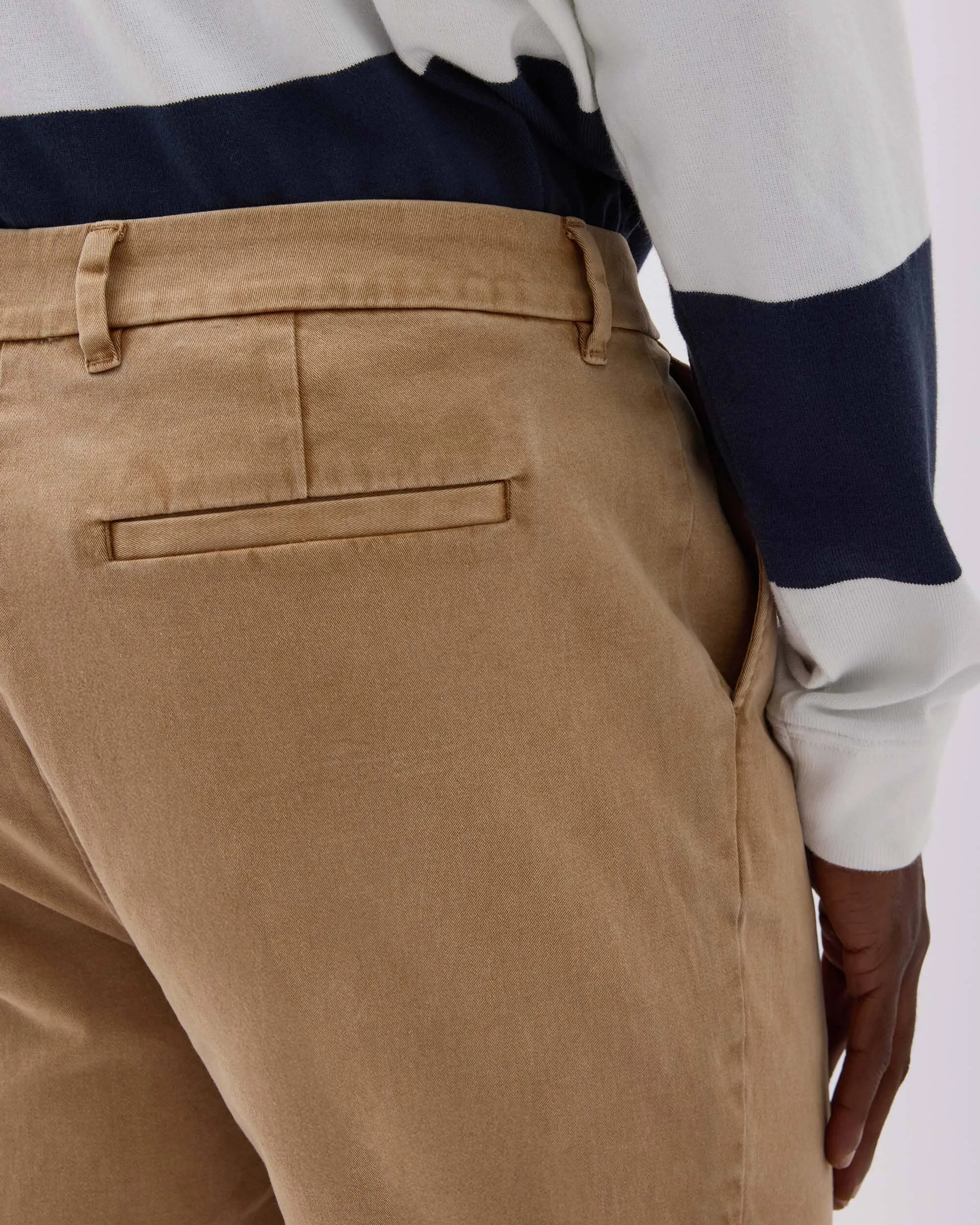 Mens Pleated Lightweight Chino - Stretch Twill - Khaki sold by Andie product image thumbnail 5