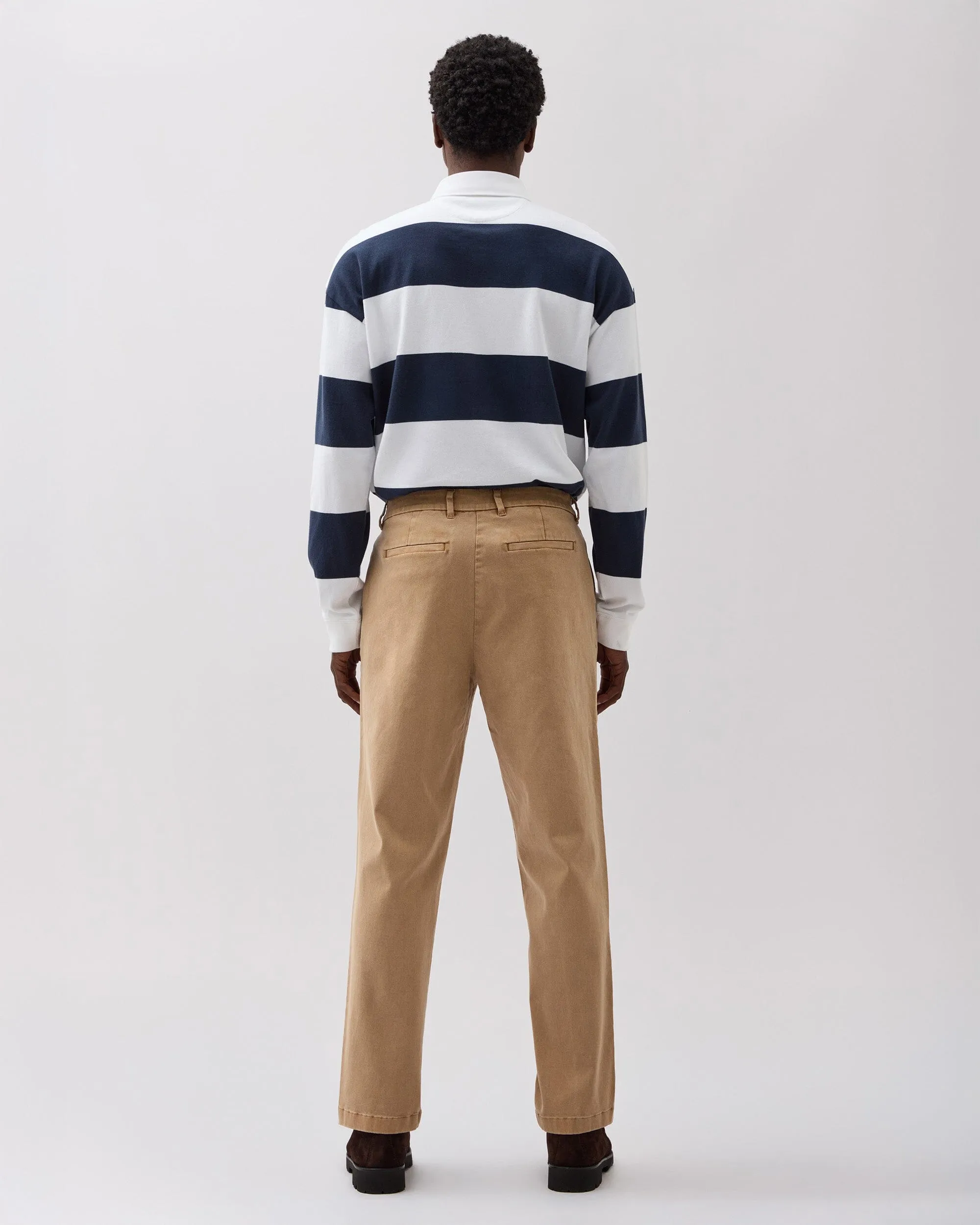 Mens Pleated Lightweight Chino - Stretch Twill - Khaki sold by Andie product image thumbnail 3