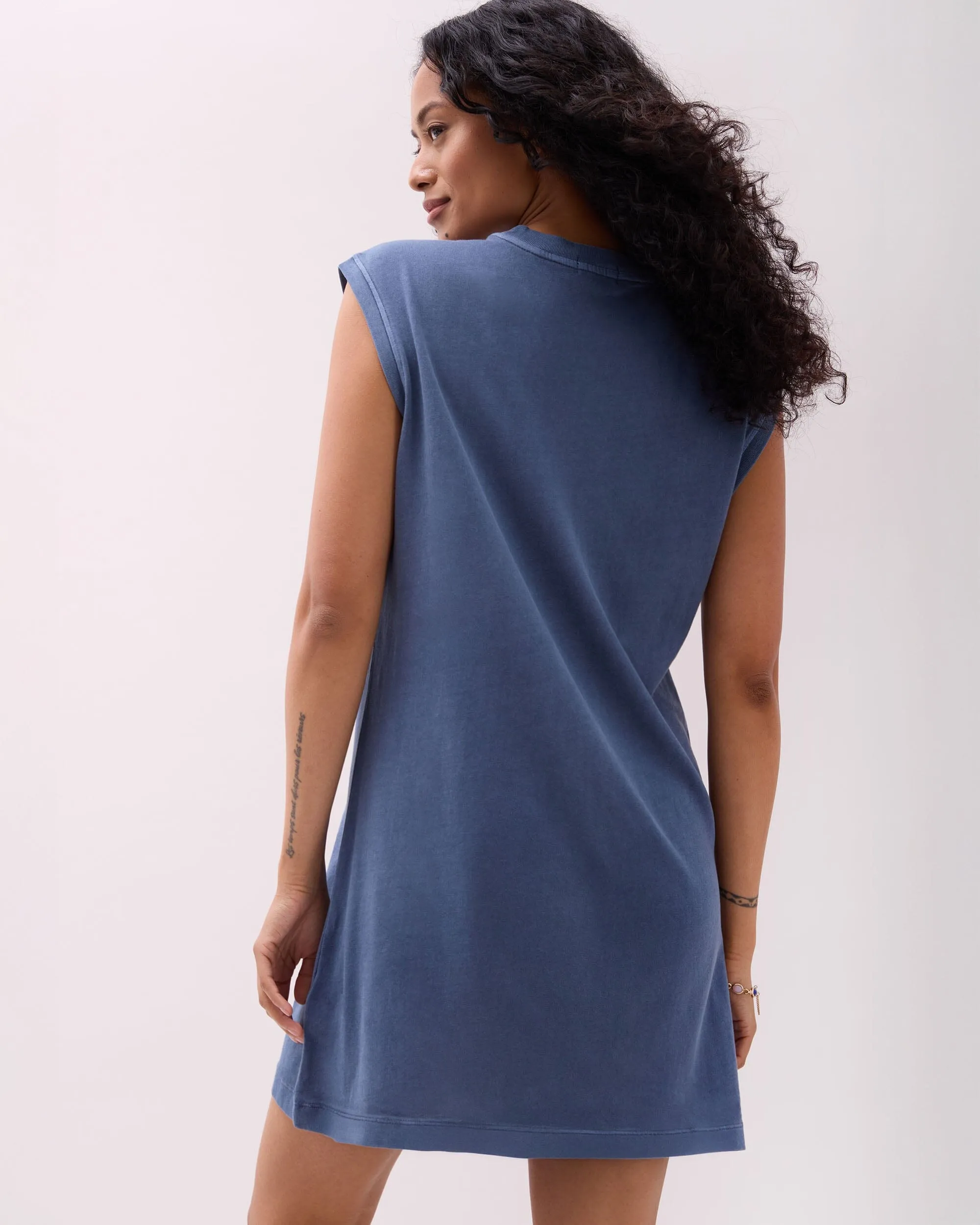 Womens Relaxed Muscle Dress - Pigment Dye Jersey - Vintage Indigo sold by Andie product image thumbnail 3