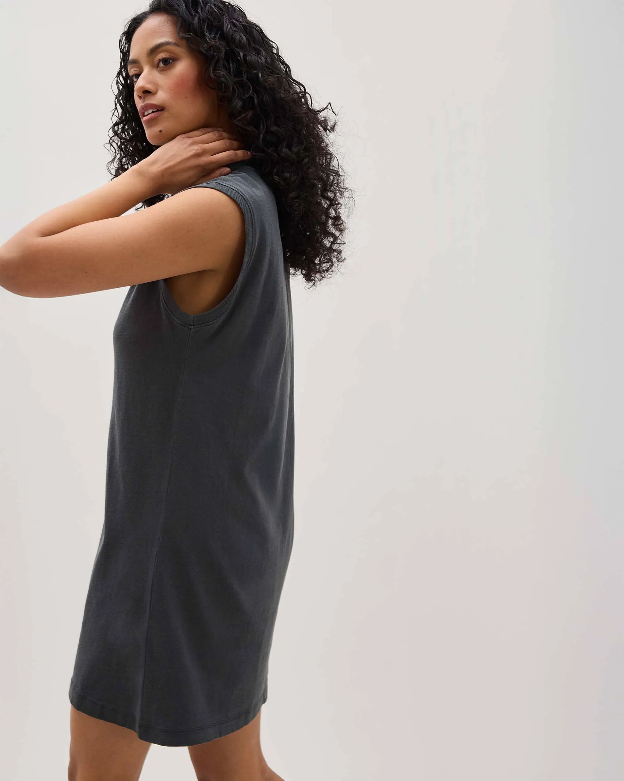 Womens Relaxed Muscle Dress - Pigment Dye Jersey - Stretch Limo sold by Andie product image thumbnail 3