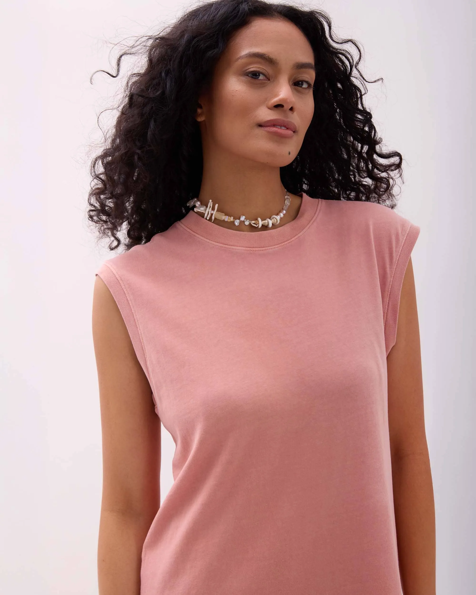 Womens Relaxed Muscle Dress - Pigment Dye Jersey - Pink Sands sold by Andie product image thumbnail 4