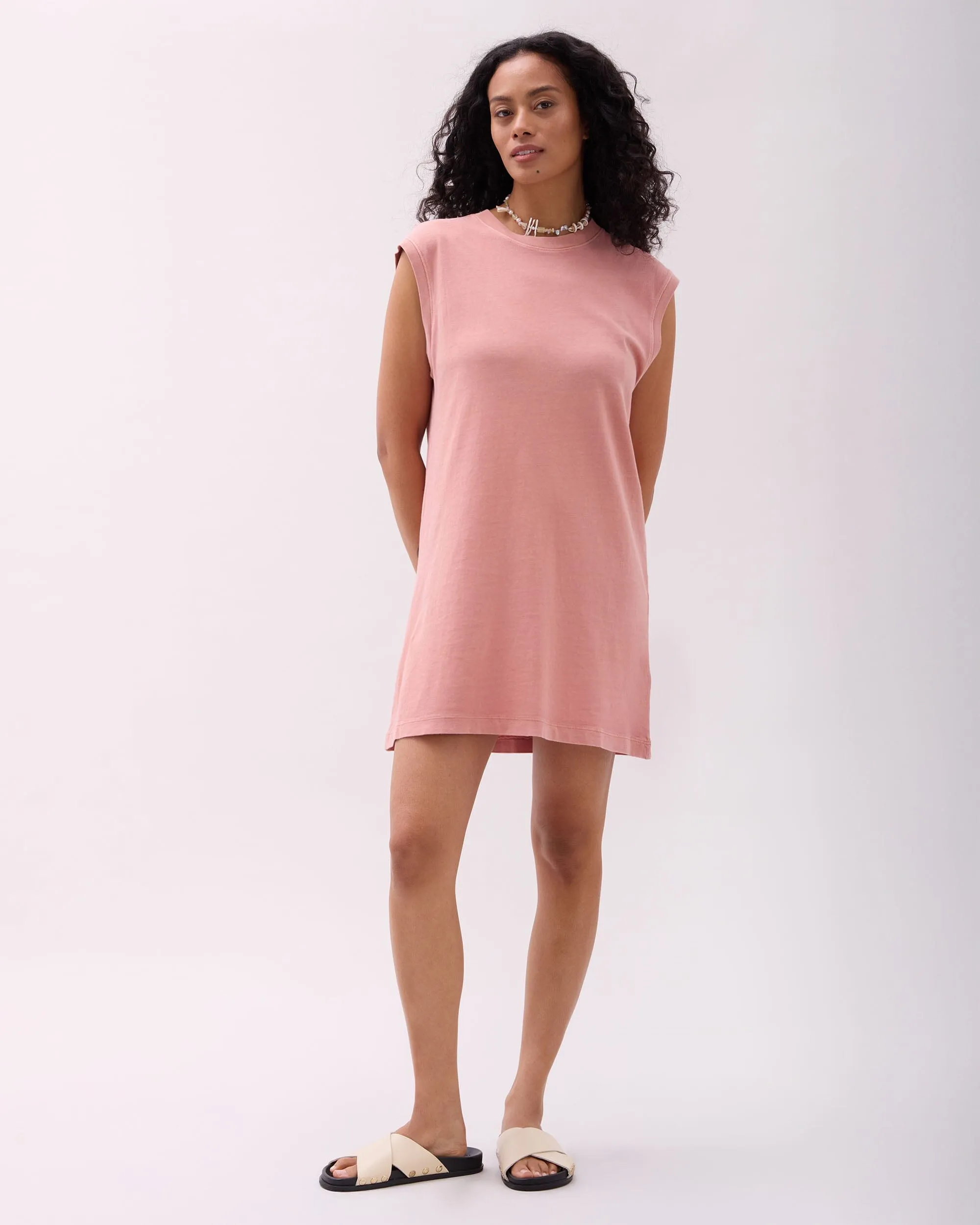 Womens Relaxed Muscle Dress - Pigment Dye Jersey - Pink Sands sold by Andie product image thumbnail 2