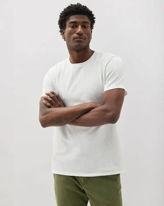 Mens Vintage Jersey Short Sleeve Tee - Recycled Cotton Jersey - White sold by Andie