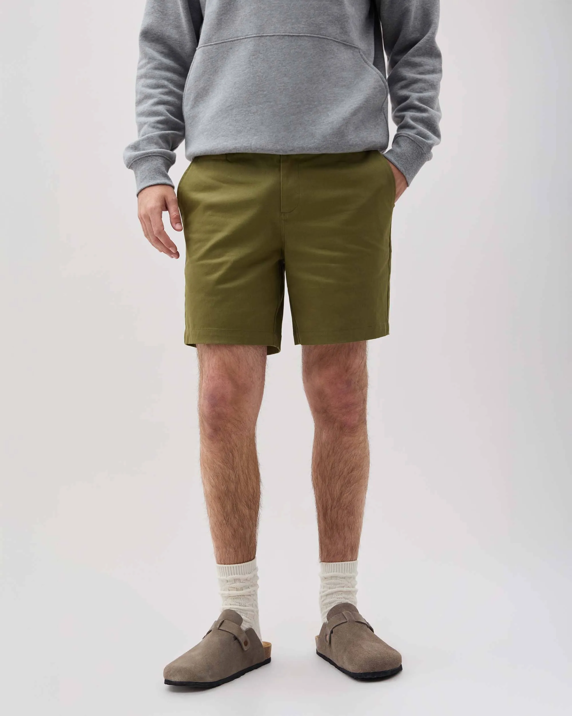 Mens Stretch Twill Short - Stretch Cotton Twill - Olive Army sold by Andie product image thumbnail 4
