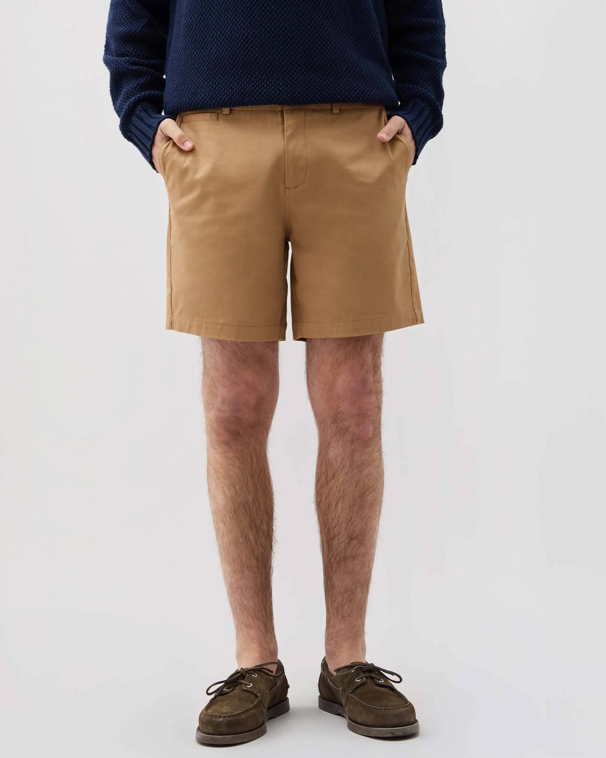 Mens Stretch Twill Short - Stretch Cotton Twill - Khaki sold by Andie product image thumbnail 4