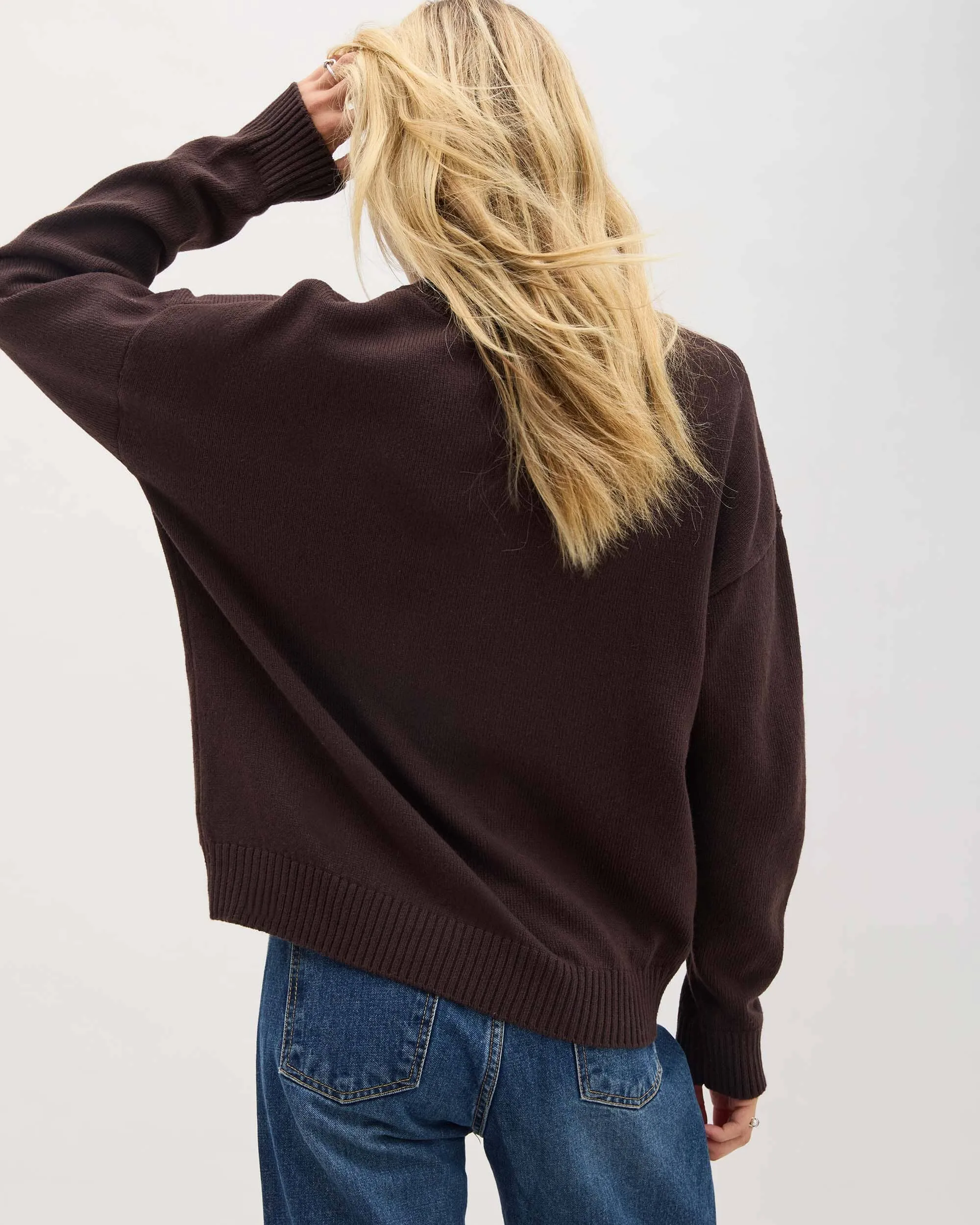 Womens Felicity Lightweight Sweater - Cotton Sweater Knit - Mole sold by Andie product image thumbnail 4