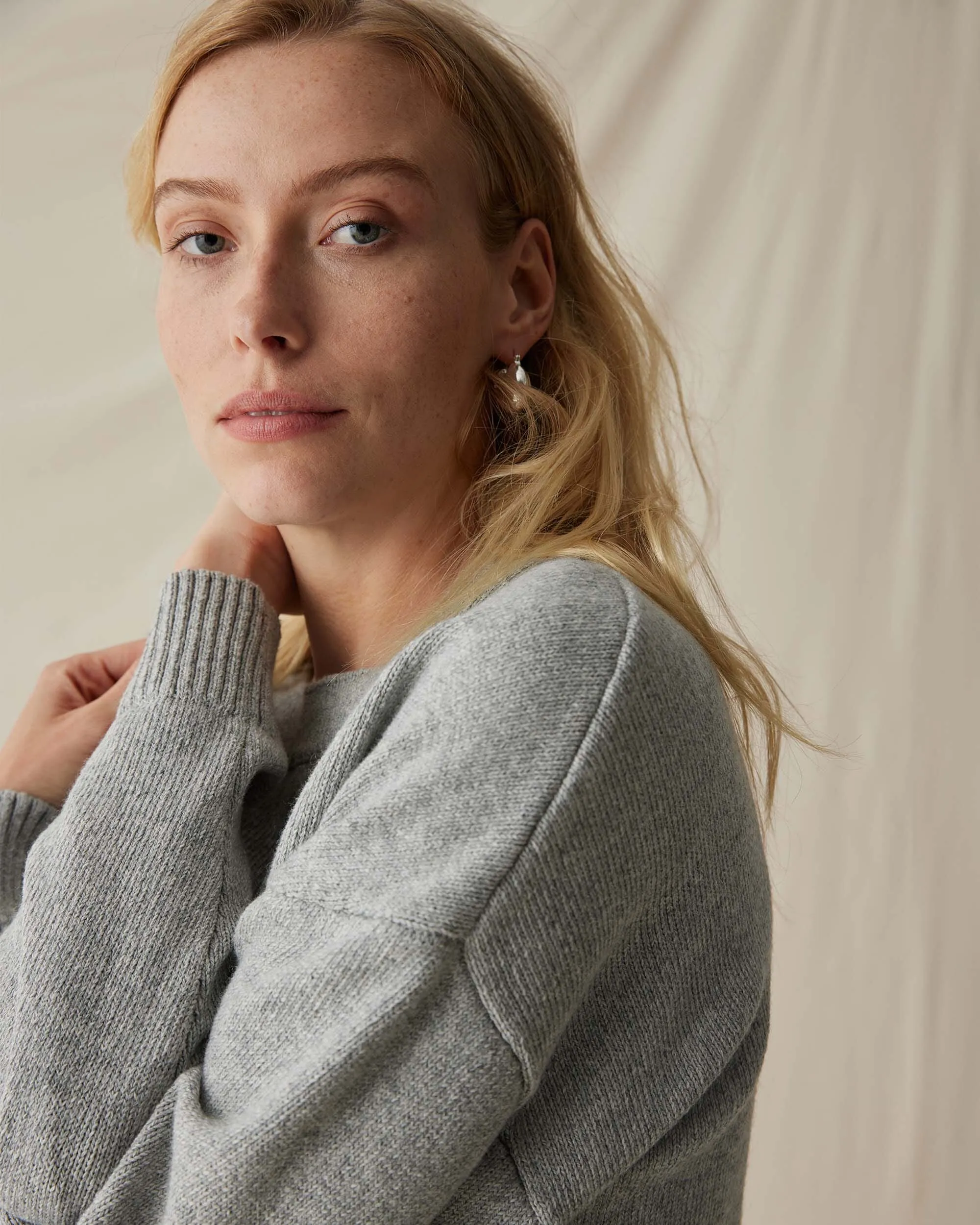 Womens Felicity Lightweight Sweater - Cotton Sweater Knit - Heather Grey sold by Andie product image thumbnail 4