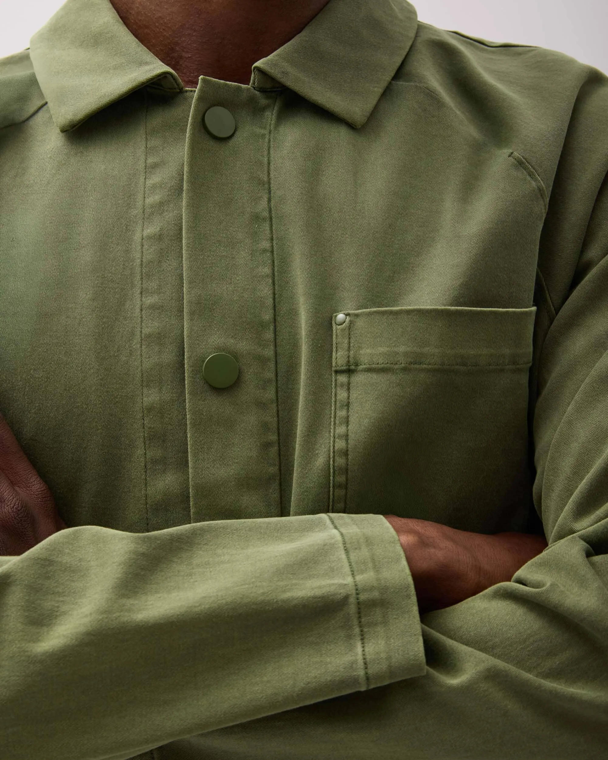 Mens Lightweight Chore Coat - Stretch Twill - Cypress sold by Andie product image thumbnail 5