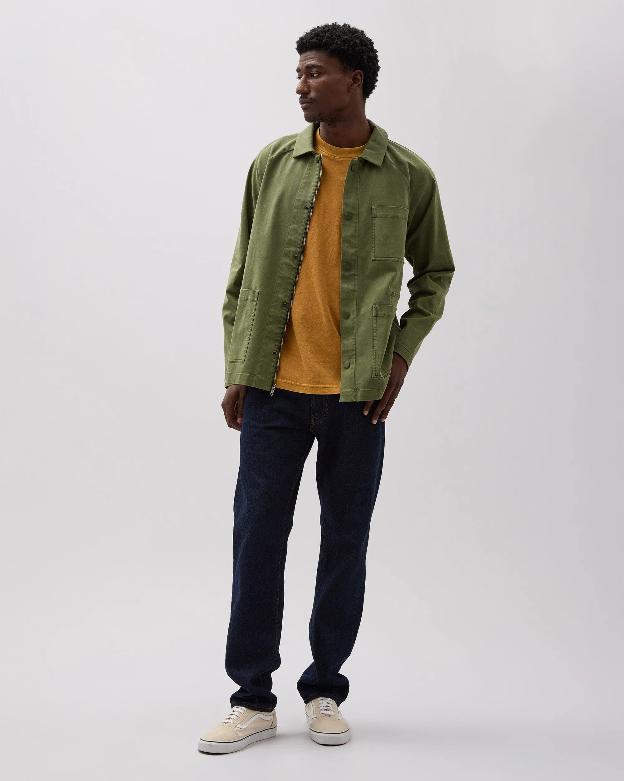 Mens Lightweight Chore Coat - Stretch Twill - Cypress sold by Andie product image thumbnail 2