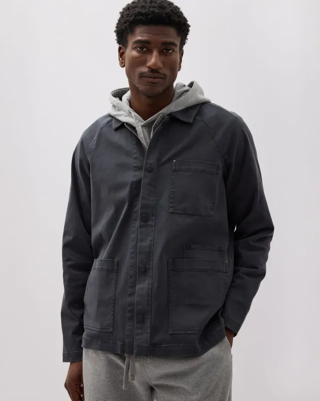 Mens Lightweight Chore Coat - Stretch Twill - Black sold by Andie