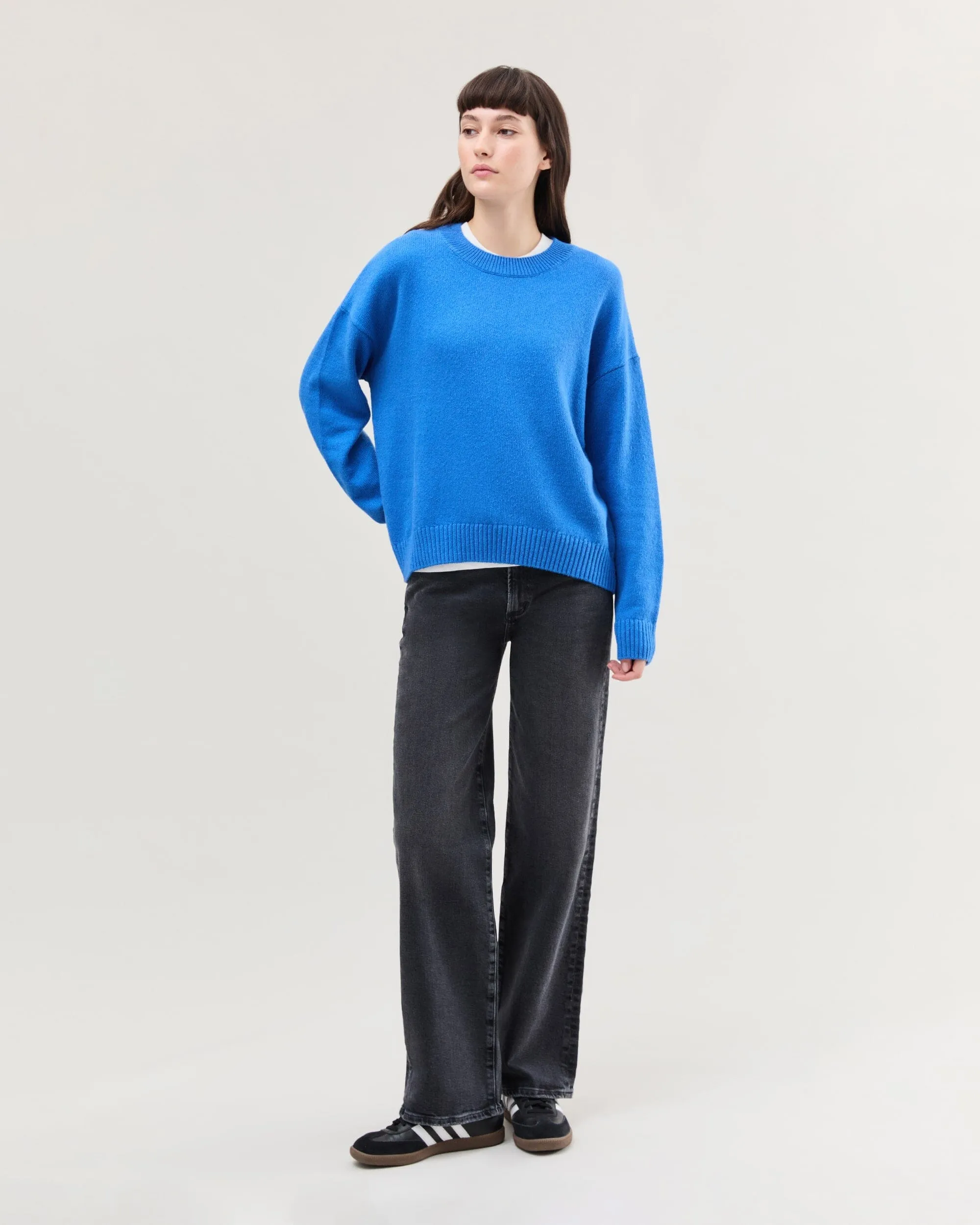 Womens Felicity Lightweight Sweater - Cotton Sweater Knit - Pop Blue sold by Andie product image thumbnail 2