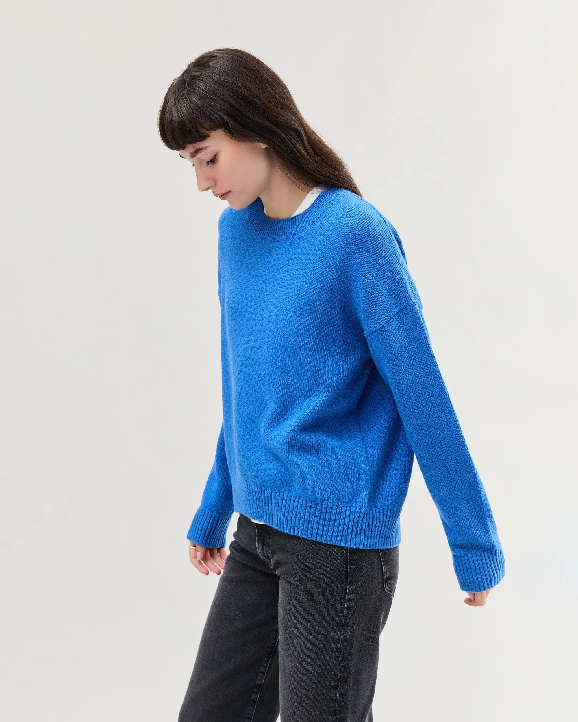 Womens Felicity Lightweight Sweater - Cotton Sweater Knit - Pop Blue sold by Andie product image thumbnail 3