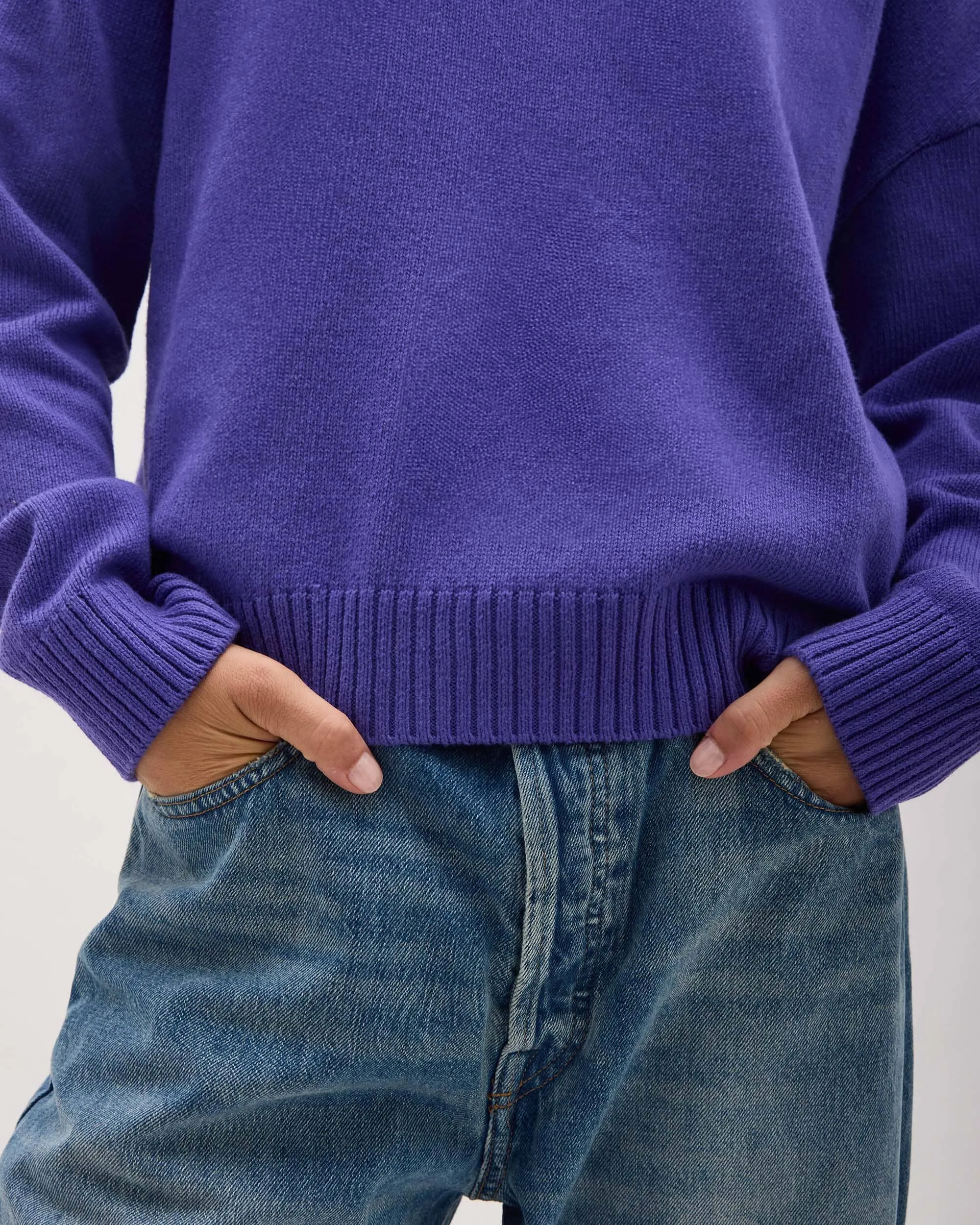 Womens Felicity Lightweight Sweater - Cotton Sweater Knit - Purple Pop sold by Andie product image thumbnail 4