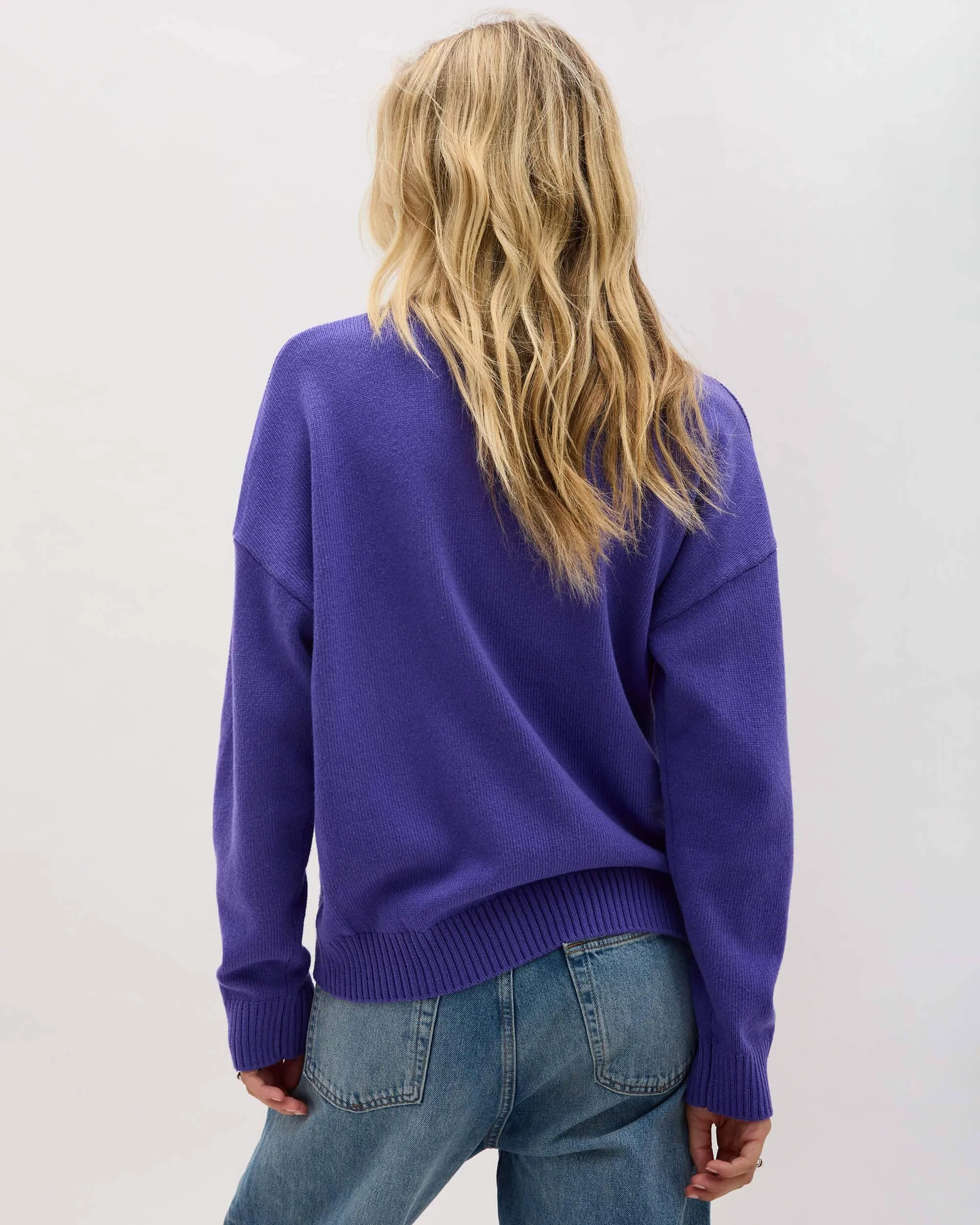 Womens Felicity Lightweight Sweater - Cotton Sweater Knit - Purple Pop sold by Andie product image thumbnail 5