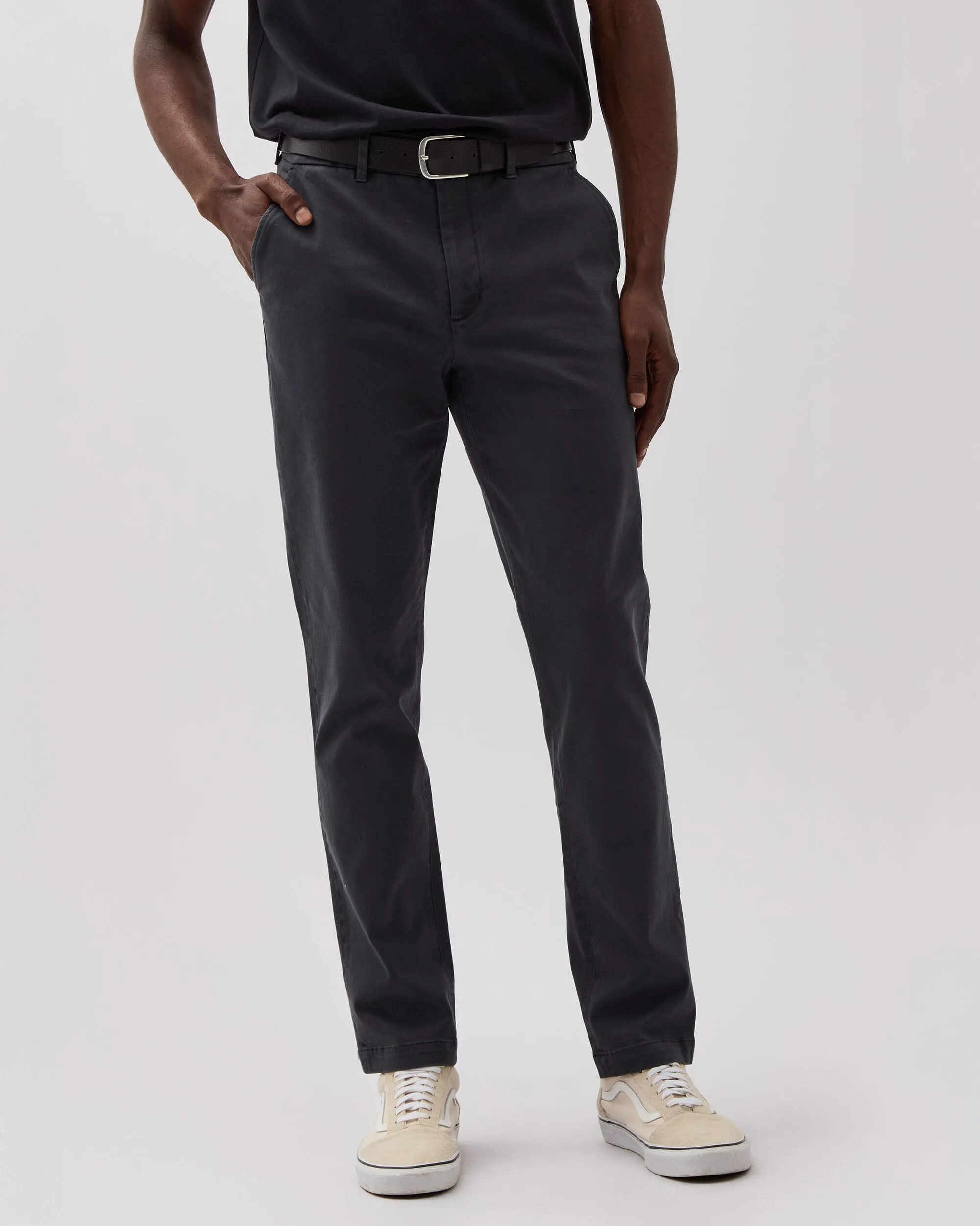 Mens Lightweight Chino - Stretch Twill - Black sold by Andie