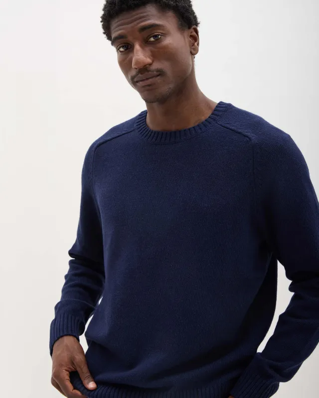 Mens Noel Sweater - Cotton Sweater Knit - Blue Nights made by Richer Poorer