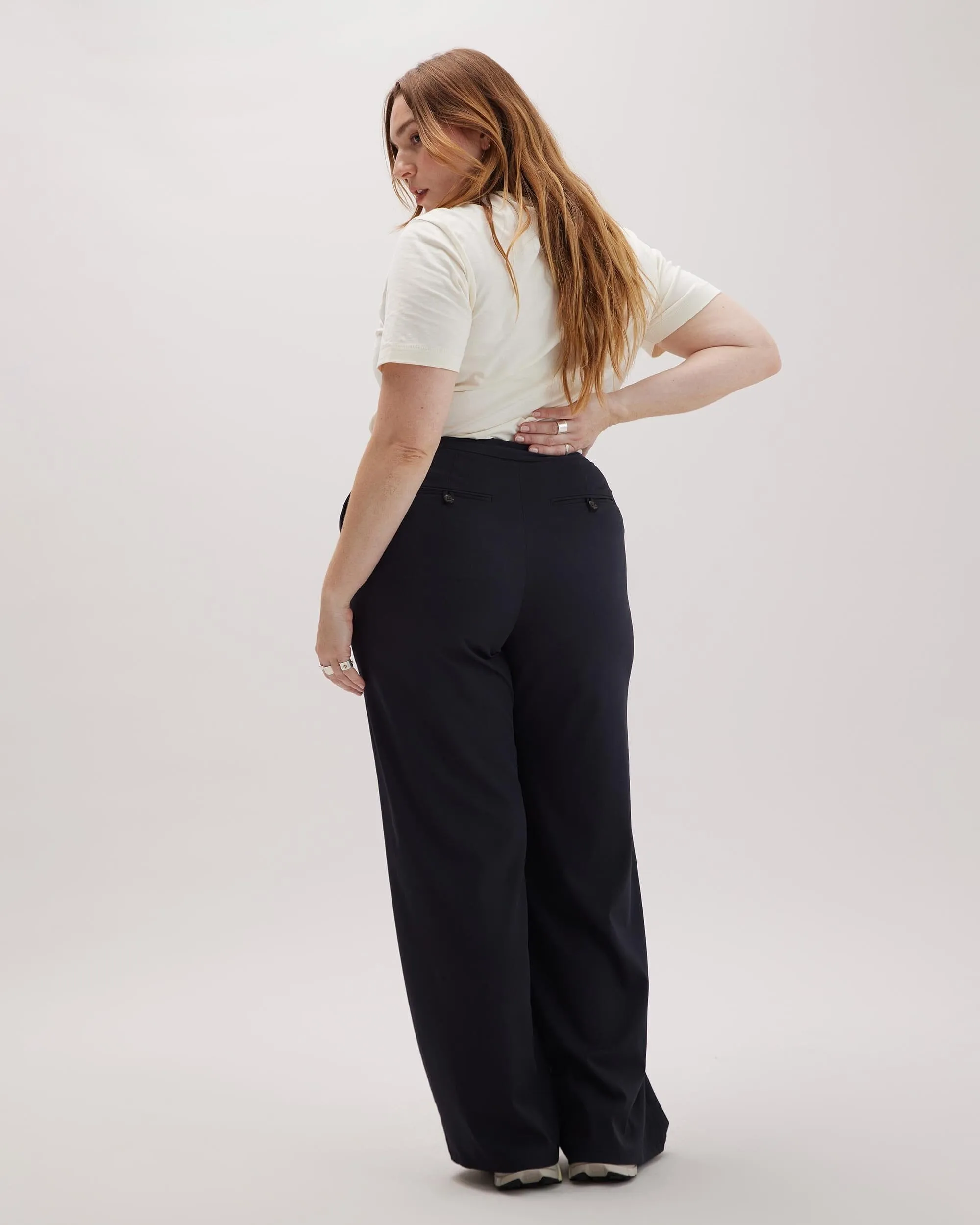 Womens Sophia Fluid Wide Leg Trouser - Polyester Modal Twill - Black sold by Andie product image thumbnail 3