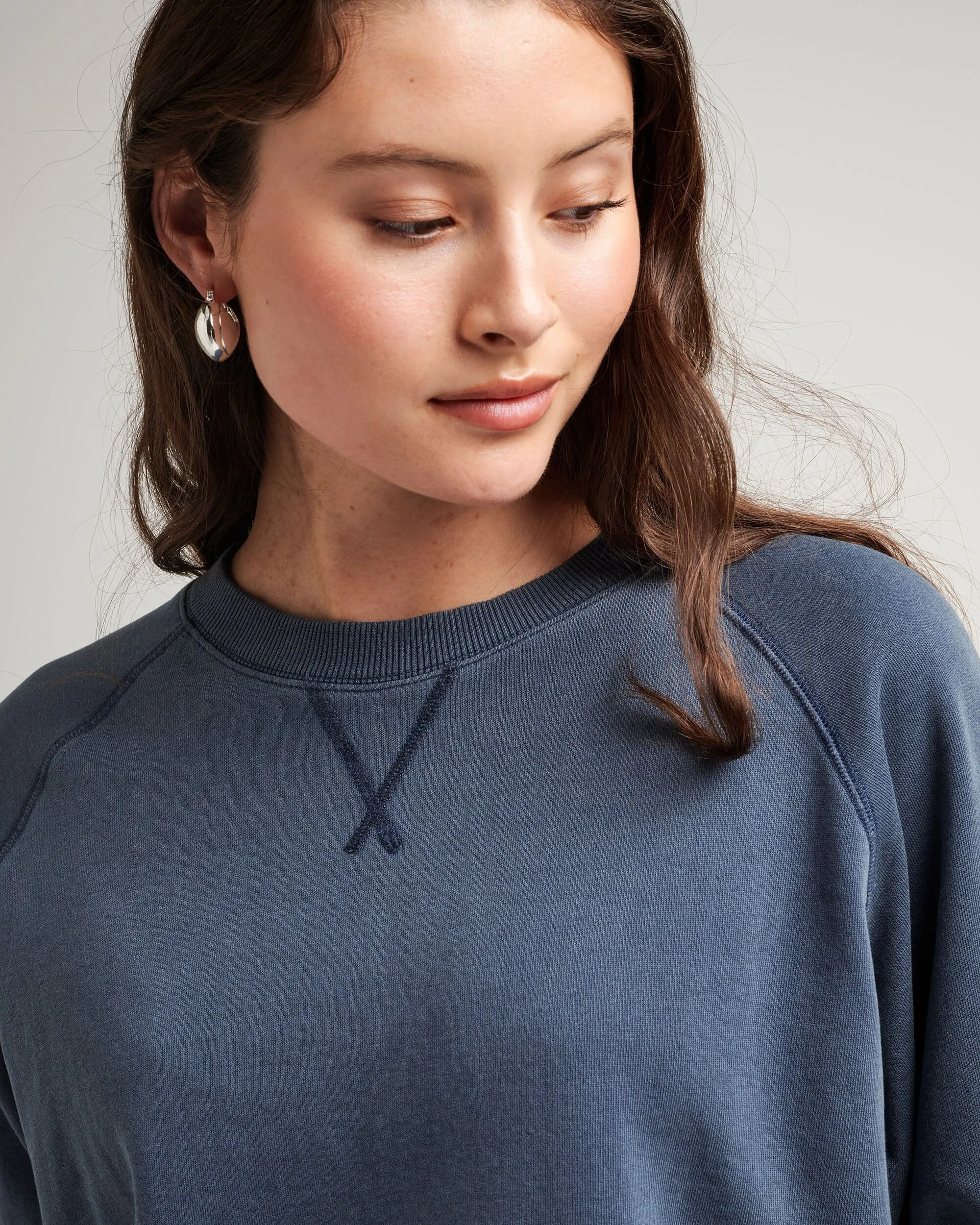 Womens Recycled Fleece Sweatshirt - Recycled Fleece - Mineral Moonlit Ocean sold by Andie product image thumbnail 3