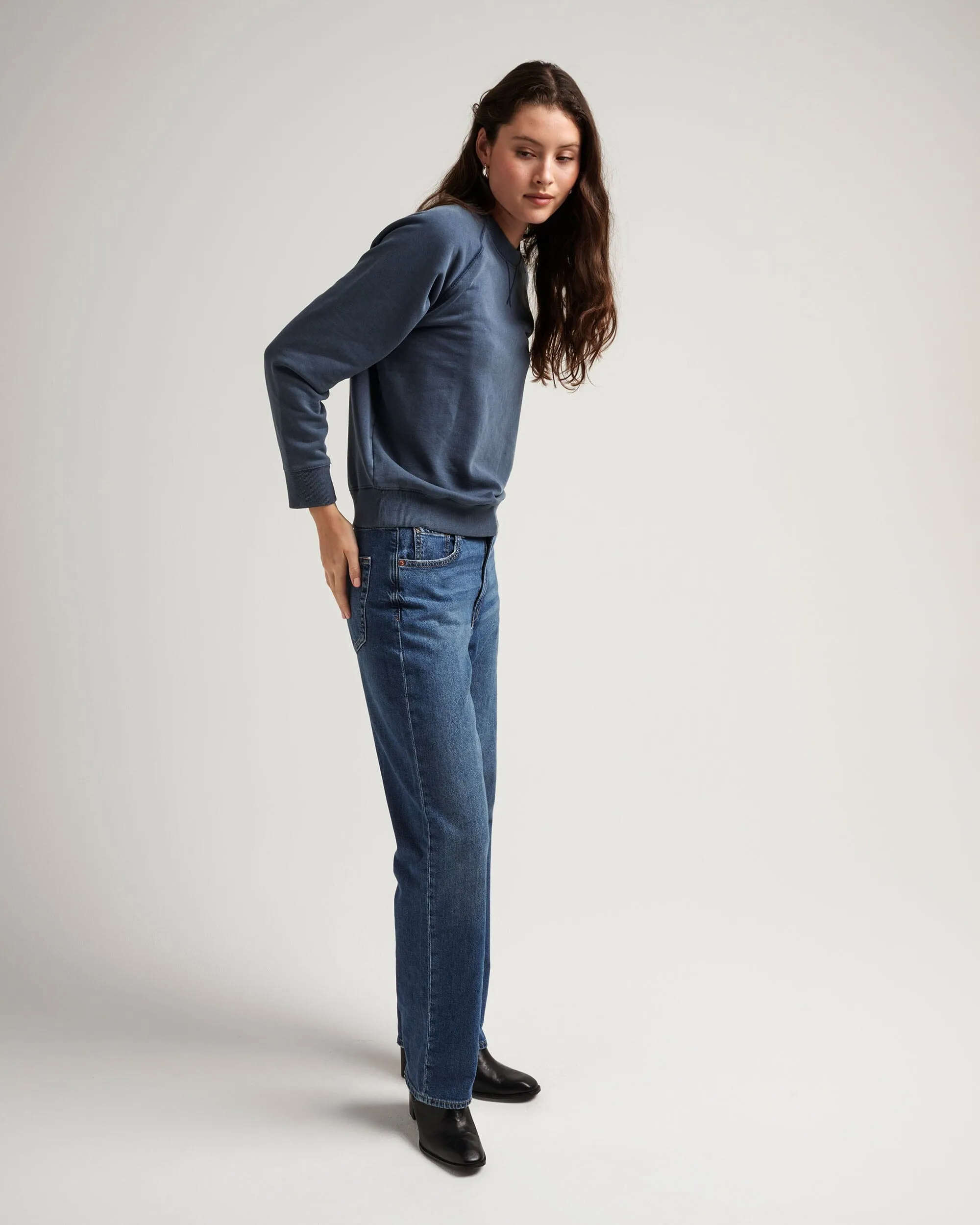 Womens Recycled Fleece Sweatshirt - Recycled Fleece - Mineral Moonlit Ocean sold by Andie product image thumbnail 4