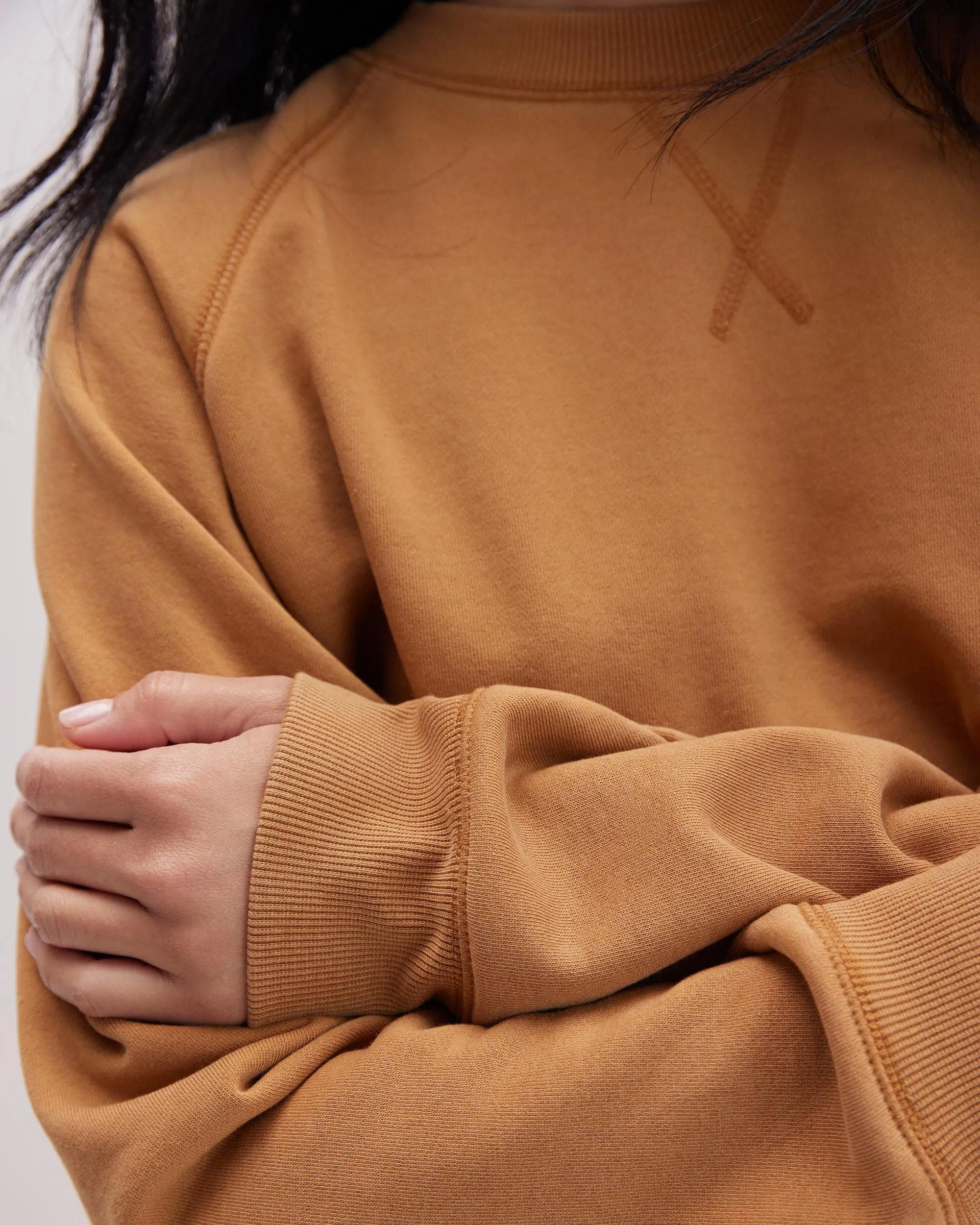 Womens Recycled Fleece Sweatshirt - Recycled Fleece - Mineral Gold Spice sold by Andie product image thumbnail 4