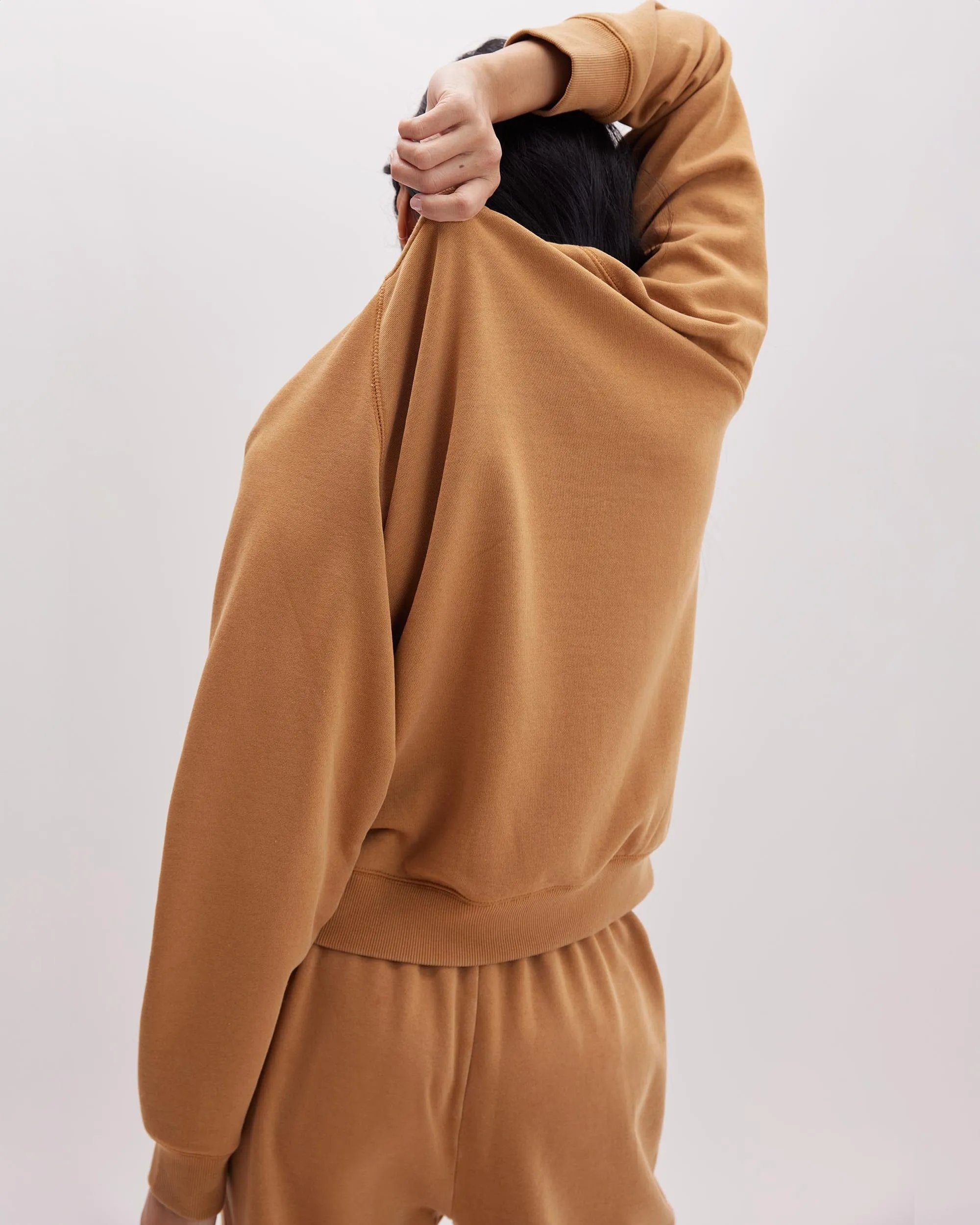 Womens Recycled Fleece Sweatshirt - Recycled Fleece - Mineral Gold Spice sold by Andie product image thumbnail 3