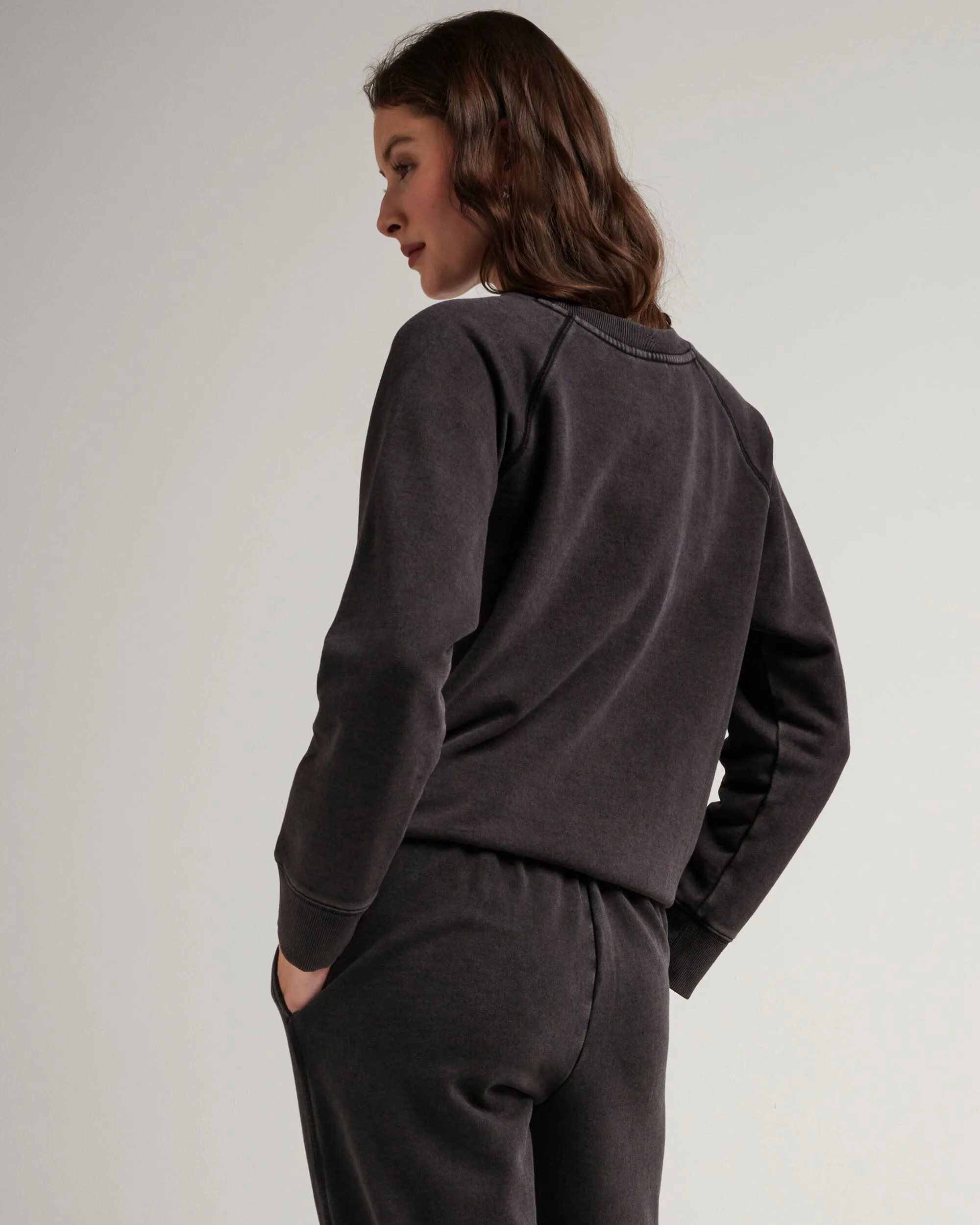 Womens Recycled Fleece Sweatshirt - Recycled Fleece - Mineral Black sold by Andie product image thumbnail 3
