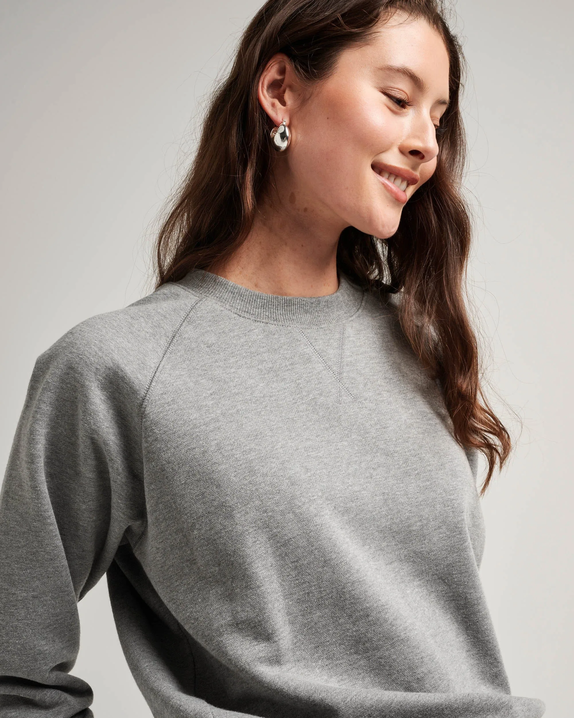 Womens Recycled Fleece Sweatshirt - Recycled Fleece - Heather Grey sold by Andie product image thumbnail 4