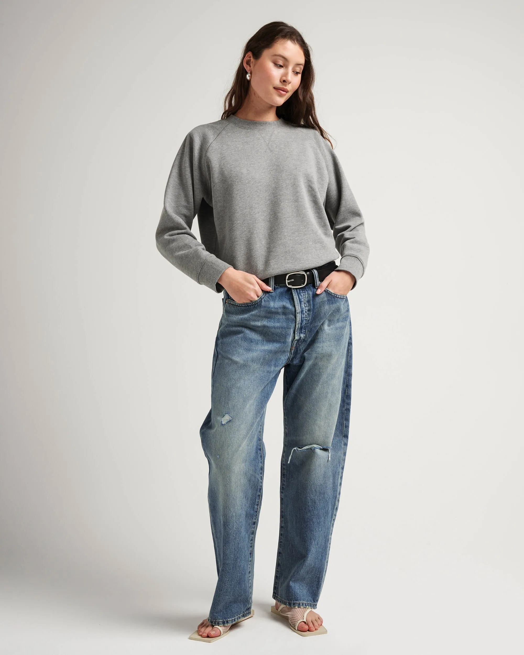 Womens Recycled Fleece Sweatshirt - Recycled Fleece - Heather Grey sold by Andie product image thumbnail 2